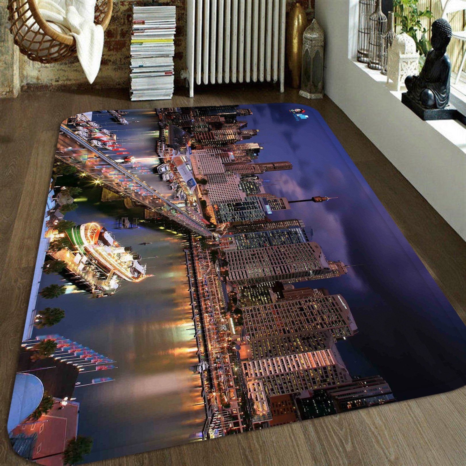 3D City Scenery 73 Non Slip Rug Mat Mat AJ Creativity Home 