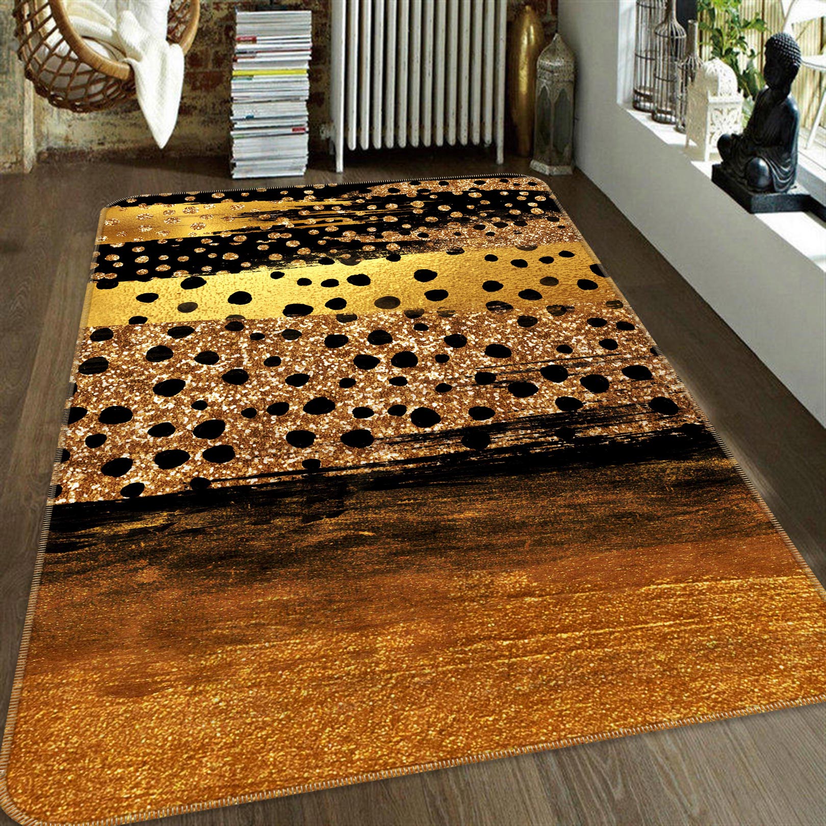 3D Golden Circle 151 Uta Naumann Rug Non Slip Rug Mat