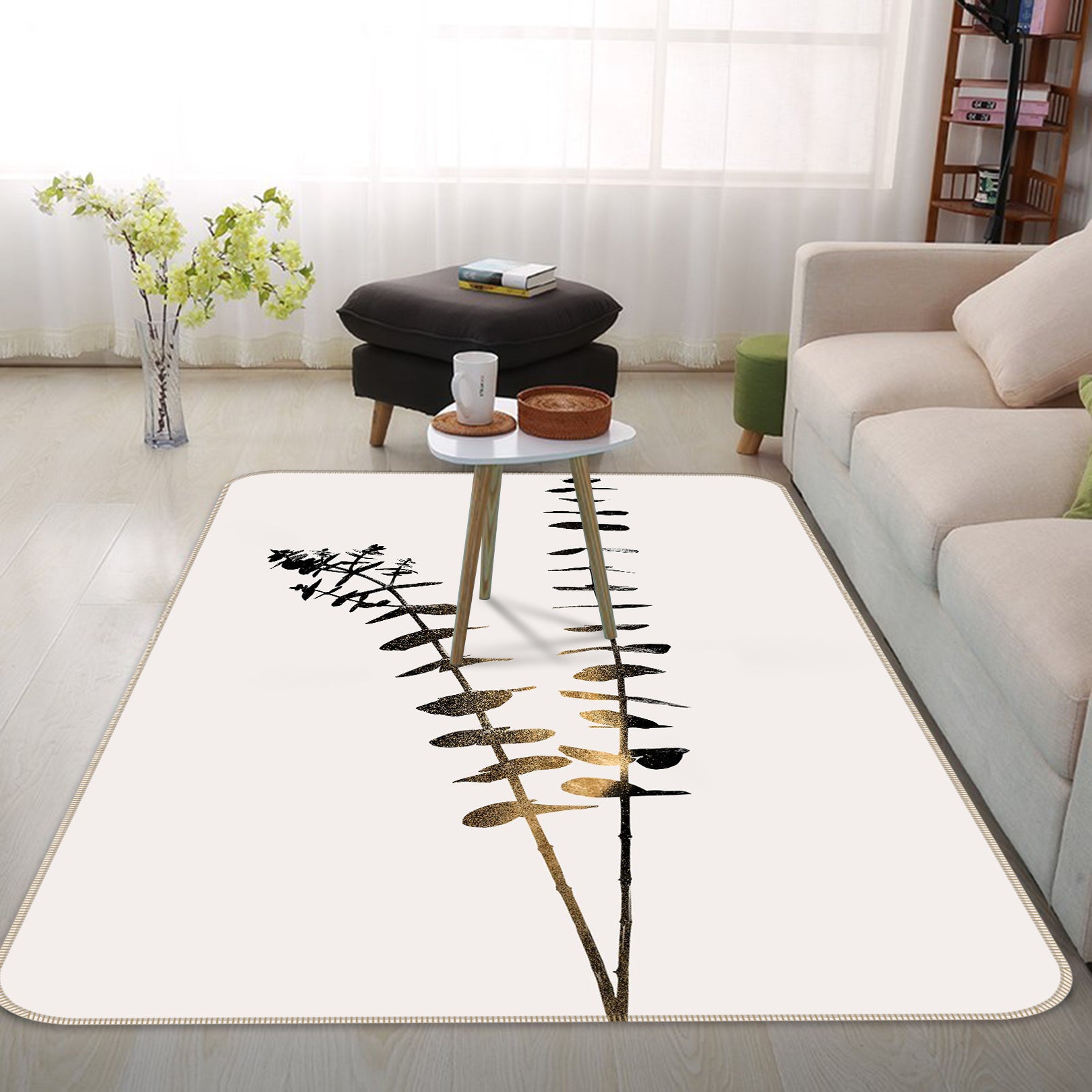 3D Painting Leaves 1042 Boris Draschoff Rug Non Slip Rug Mat