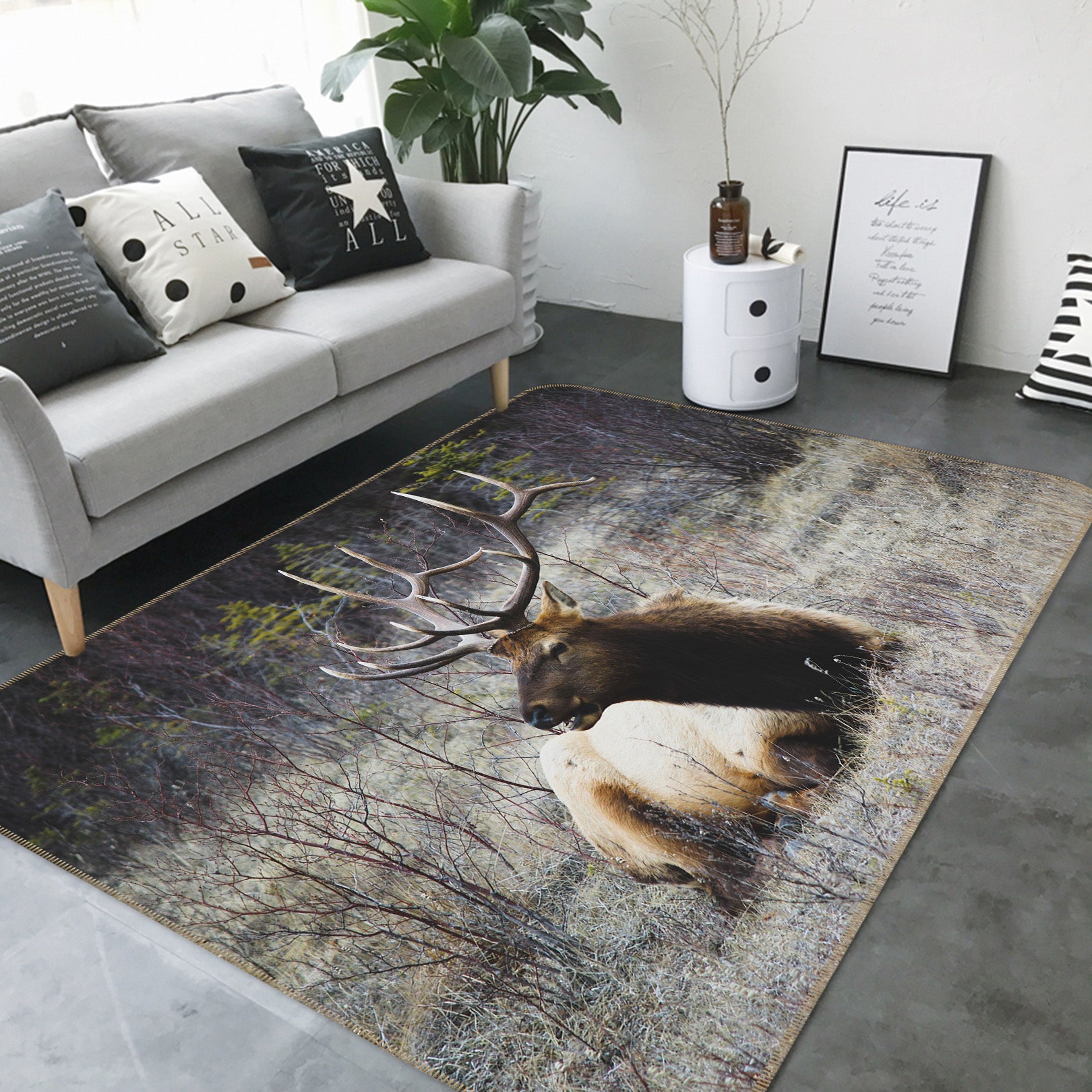 3D Prairie Deer 039 Animal Non Slip Rug Mat