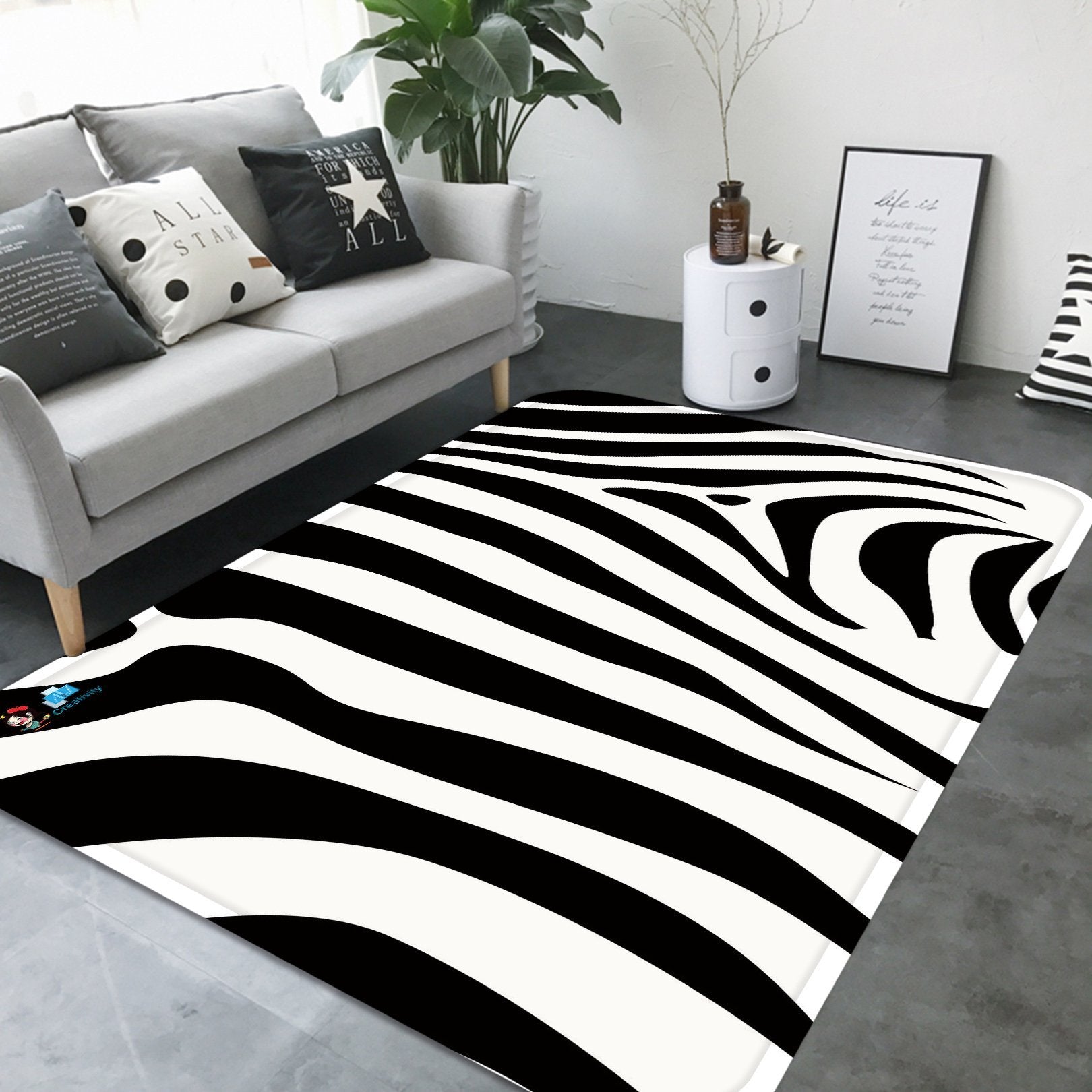 3D Zebra Stripes 69 Non Slip Rug Mat Mat AJ Creativity Home 