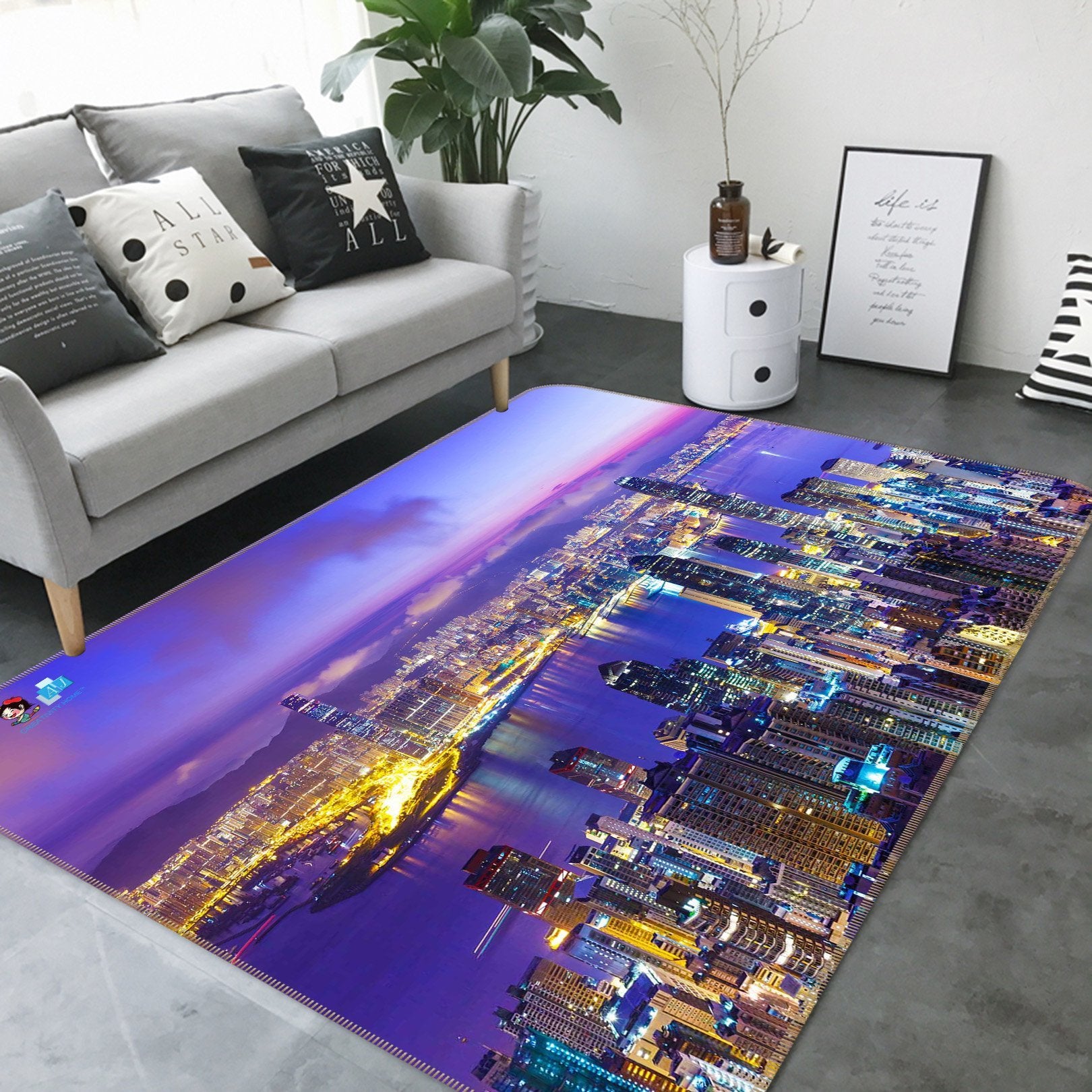 3D Night View City 672 Non Slip Rug Mat Mat AJ Creativity Home 