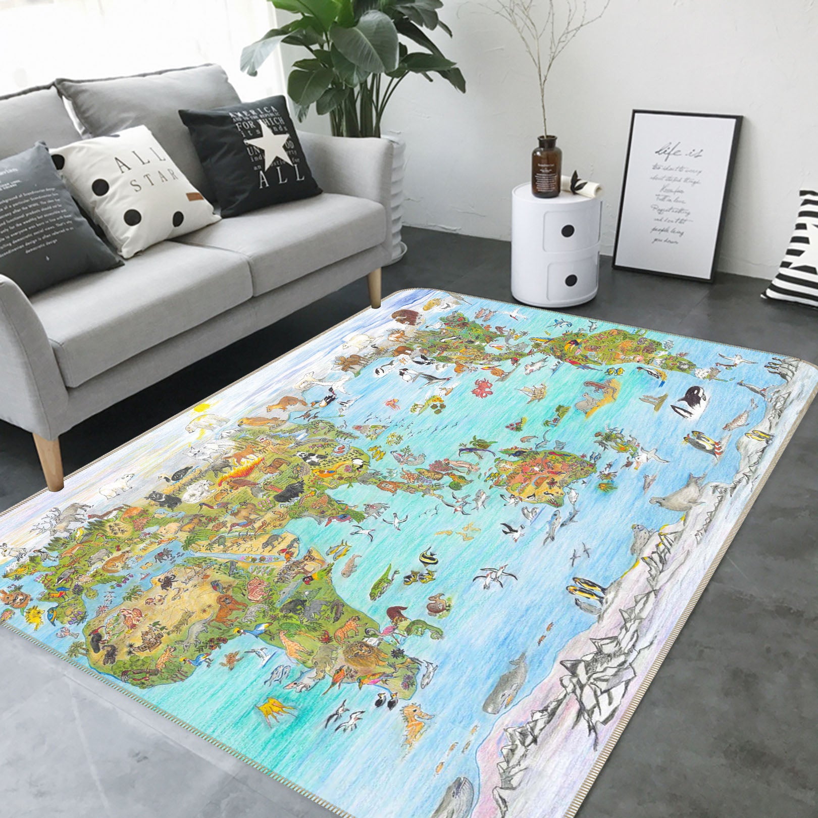 3D Cute Animal 1515 Michael Sewell Rug Non Slip Rug Mat