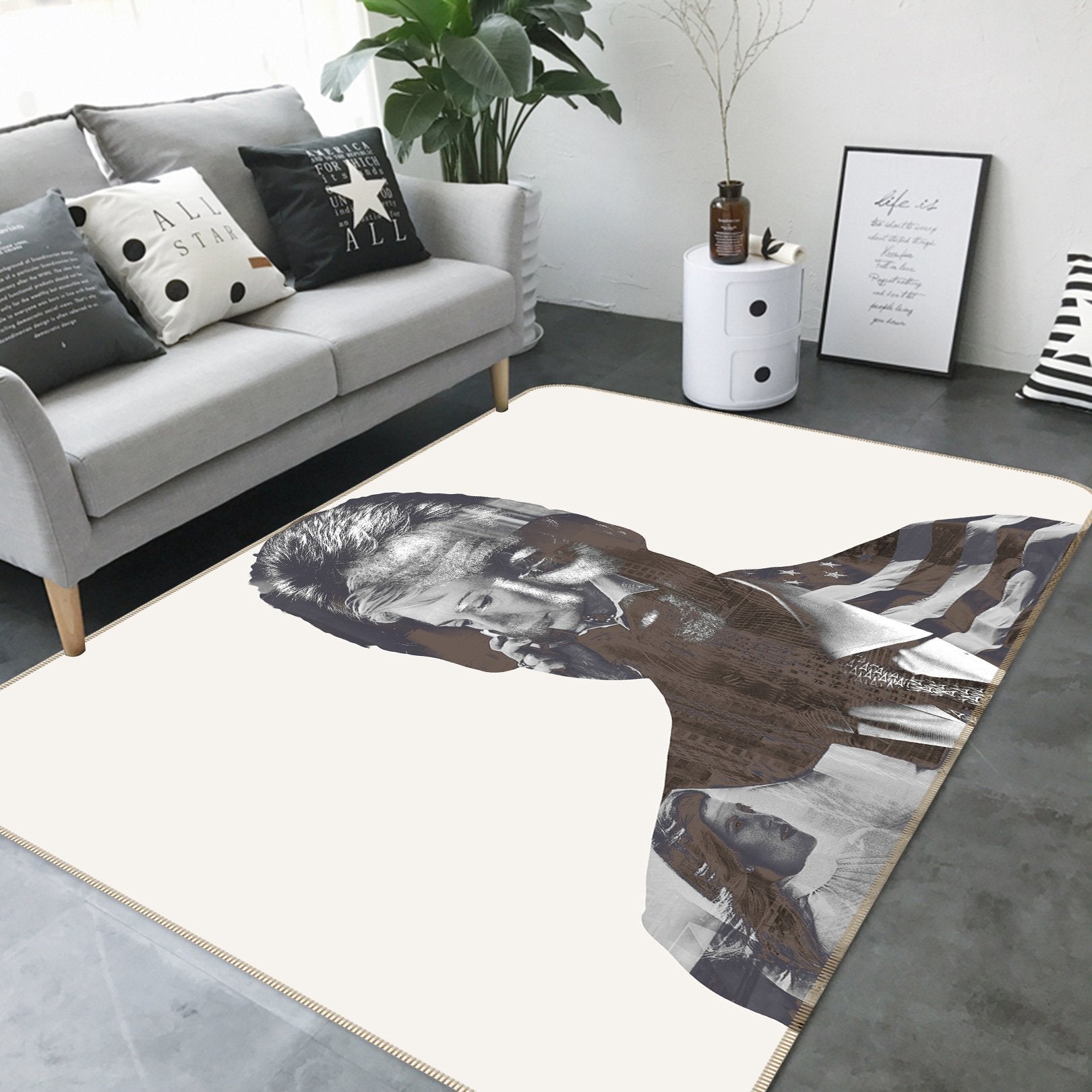 3D Billclinton 1001 Marco Cavazzana Rug Non Slip Rug Mat Mat AJ Creativity Home 