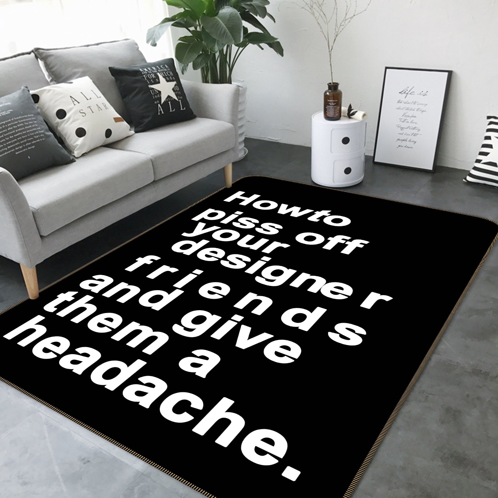 3D The Headache 1121 Boris Draschoff Rug Non Slip Rug Mat
