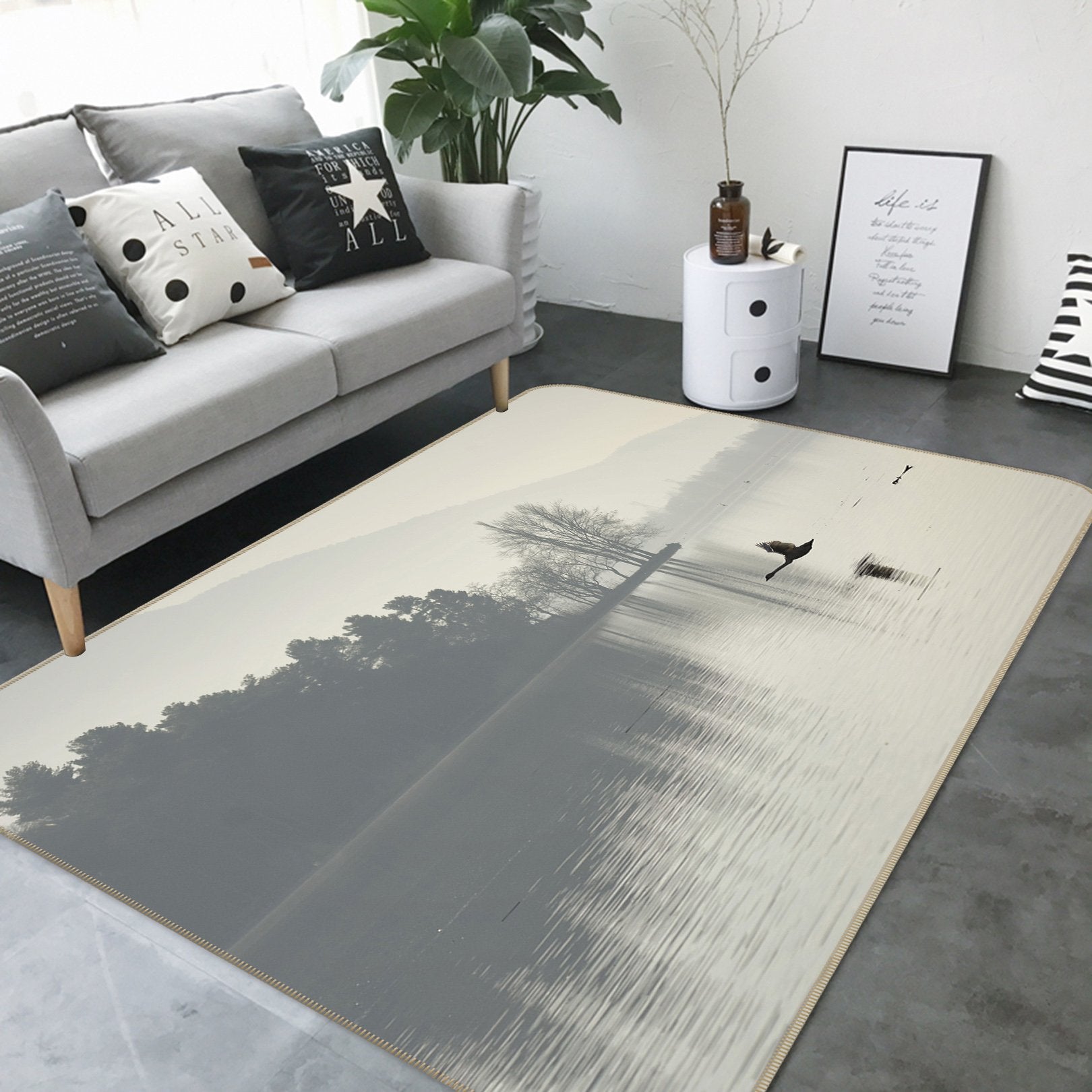 3D Water Reflection Bird 635 Animal Non Slip Rug Mat Mat AJ Creativity Home 