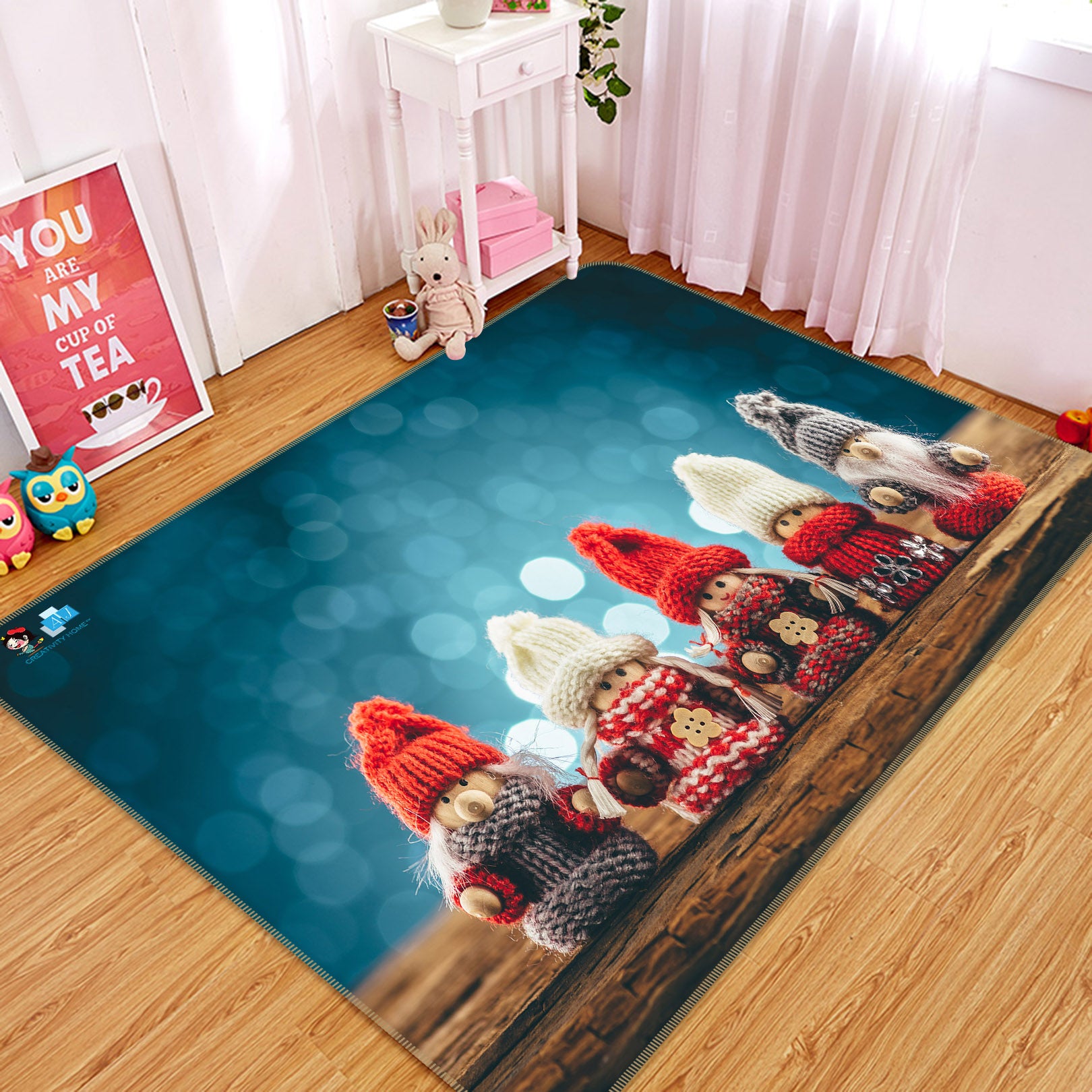 3D Couple Of Dolls 56230 Christmas Non Slip Rug Mat Xmas