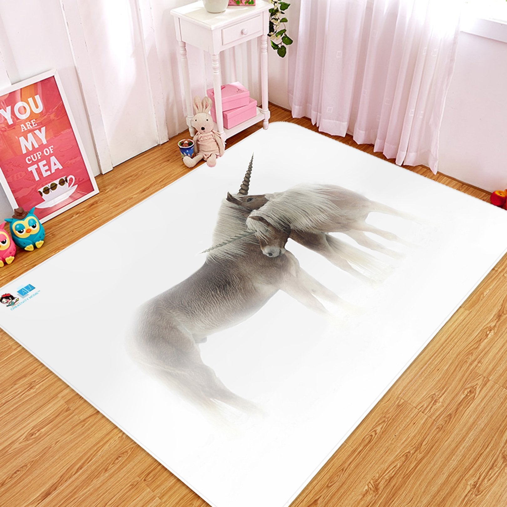 3D Unicorn Hug 78 Non Slip Rug Mat Mat AJ Creativity Home 