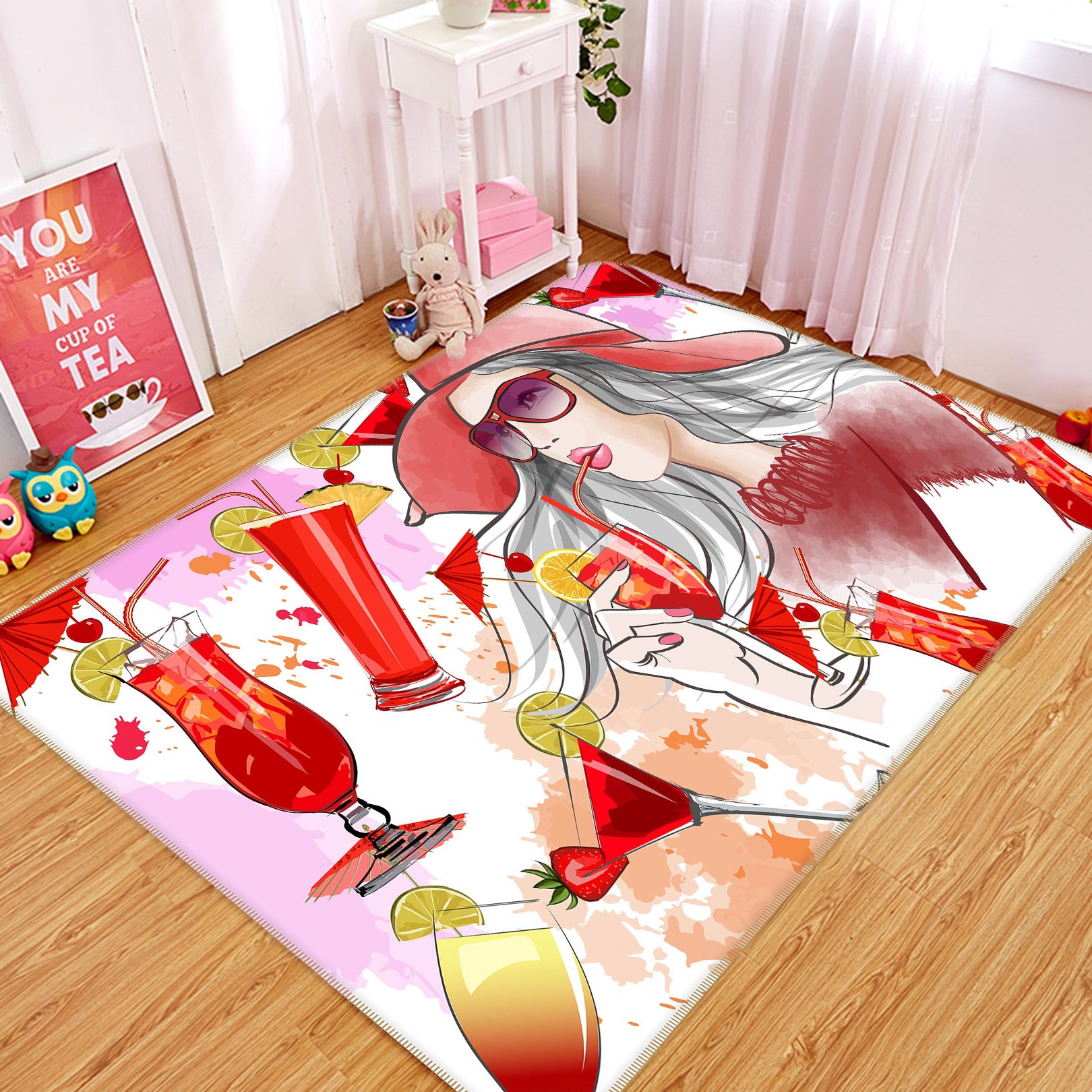 3D Drink Lemon 1030 Non Slip Rug Mat