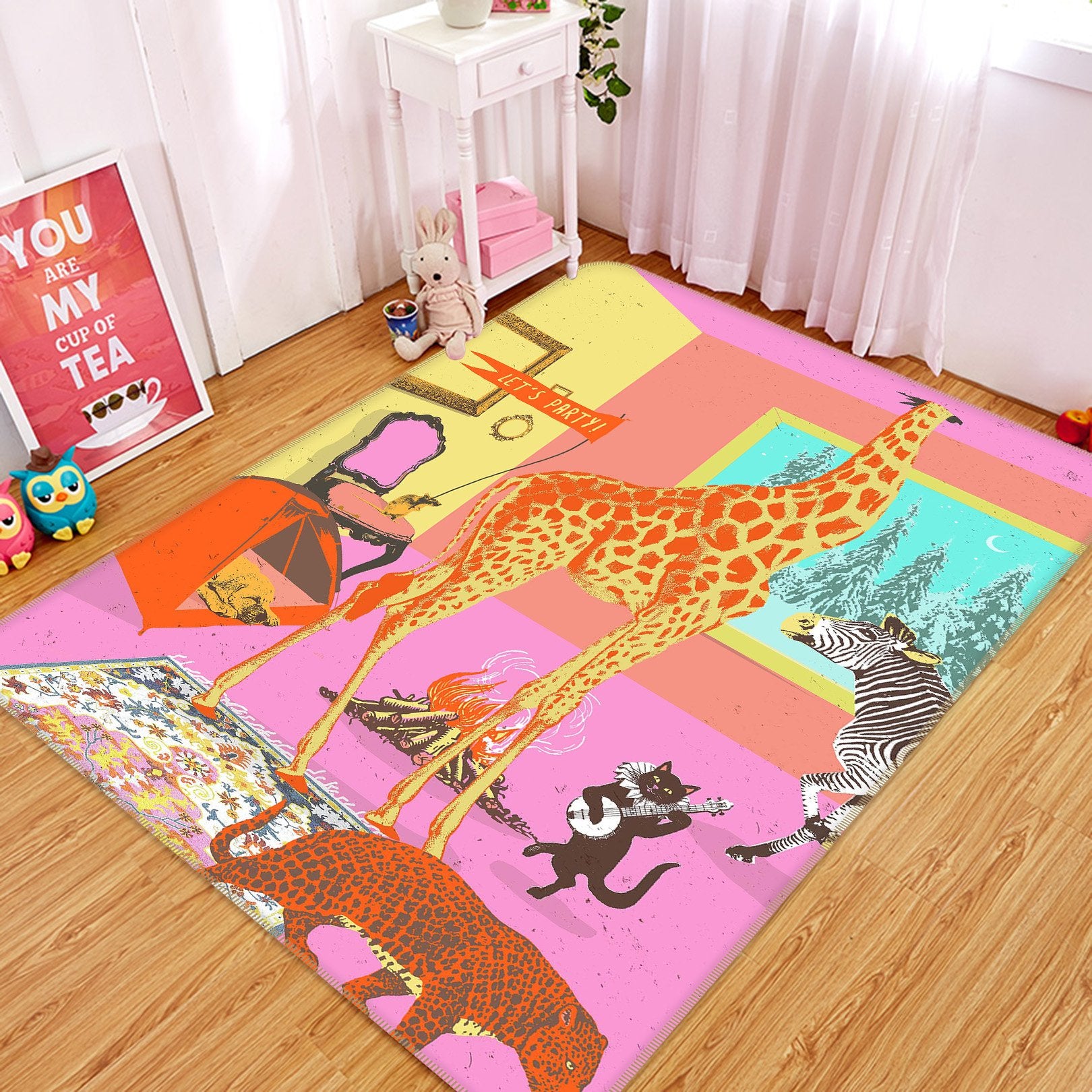 3D Animal Party 1008 Showdeer Rug Non Slip Rug Mat Mat AJ Creativity Home 