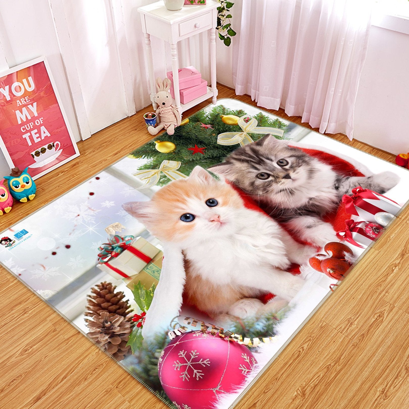 3D Funny Cats 252 Non Slip Rug Mat Mat AJ Creativity Home 