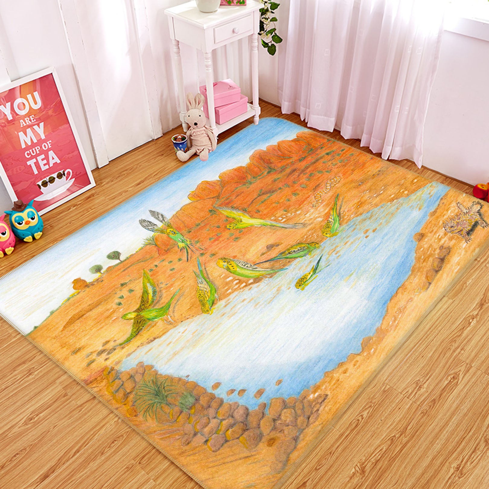 3D Beach Prawn 1052 Michael Sewell Rug Non Slip Rug Mat