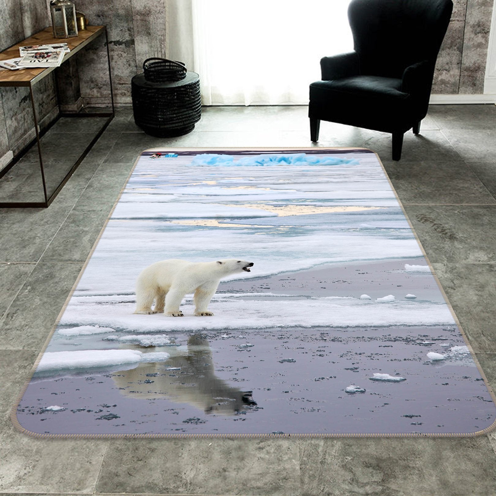 3D Icing Sea Polar Bear 231 Non Slip Rug Mat Mat AJ Creativity Home 