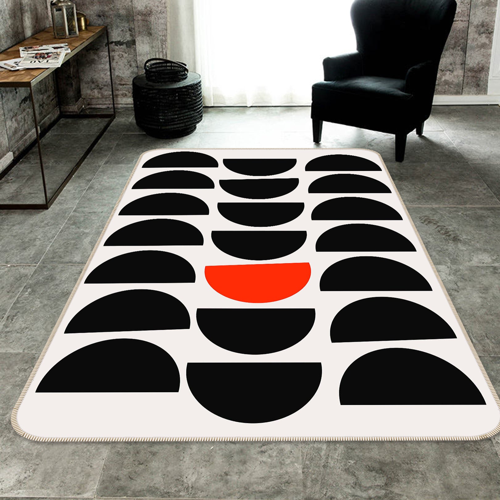 3D Red Circle 1103 Boris Draschoff Rug Non Slip Rug Mat