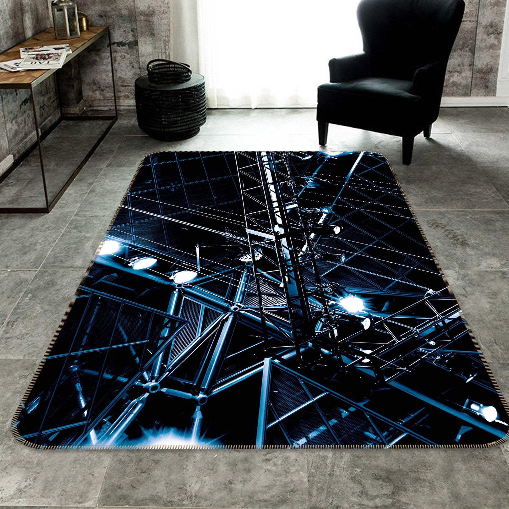 3D Bright Light 1004 Noirblanc777 Rug Non Slip Rug Mat