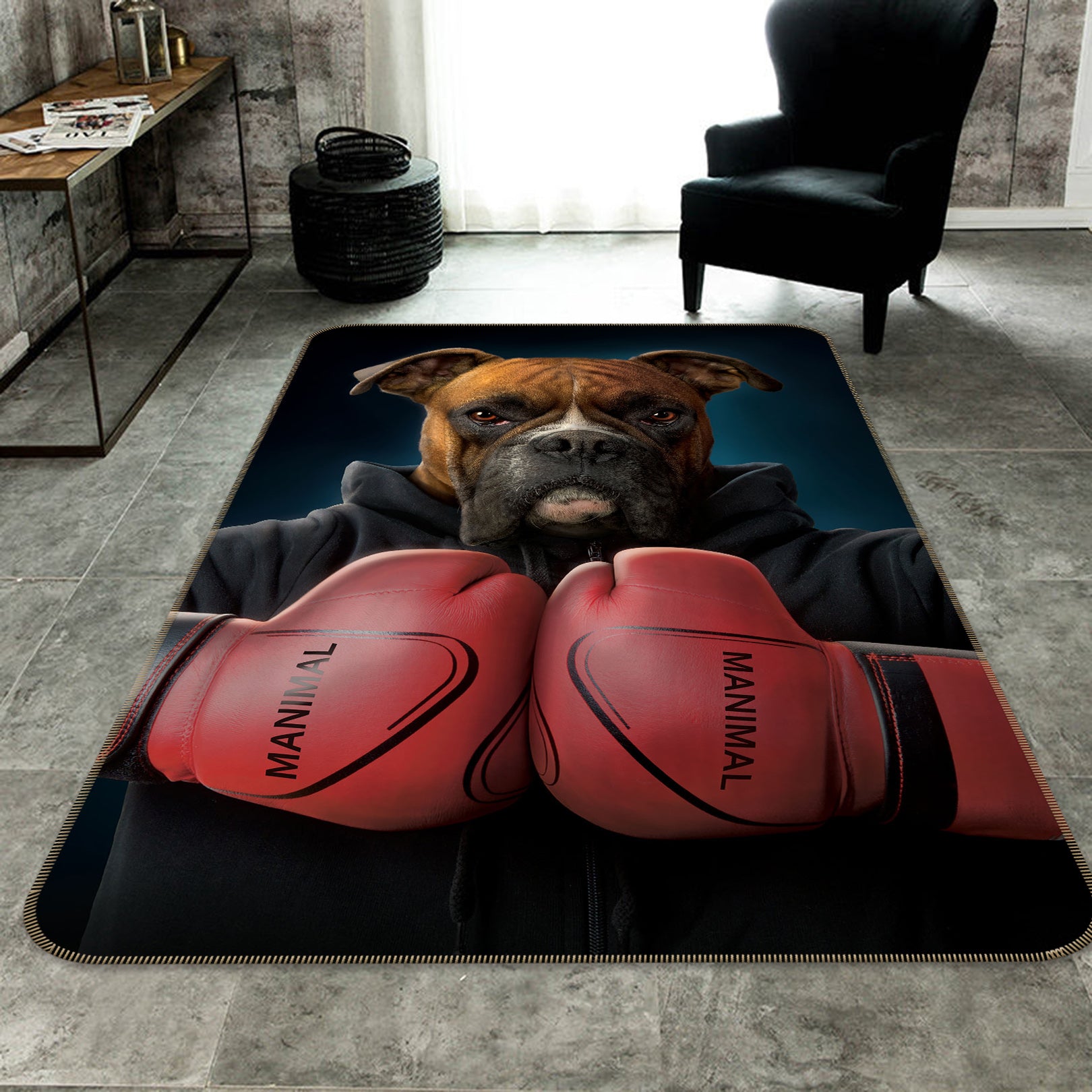 3D Boxer 1014 Vincent Hie Rug Non Slip Rug Mat