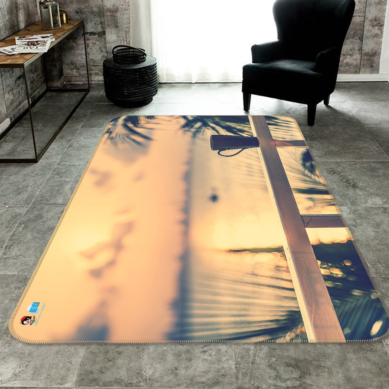 3D Dusk Cup 185 Non Slip Rug Mat Mat AJ Creativity Home 