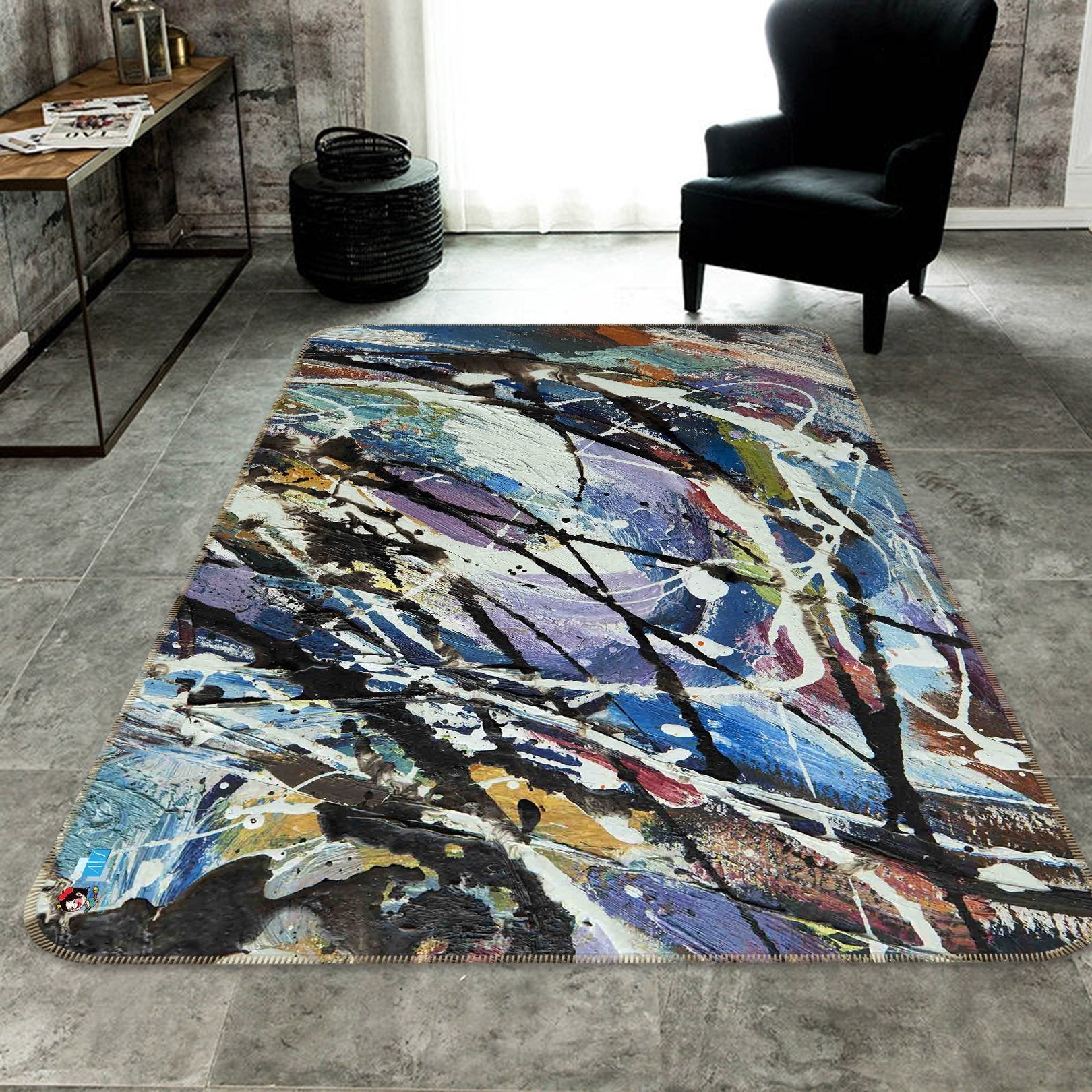 3D Oil Painting Lines 191 Non Slip Rug Mat Mat AJ Creativity Home 