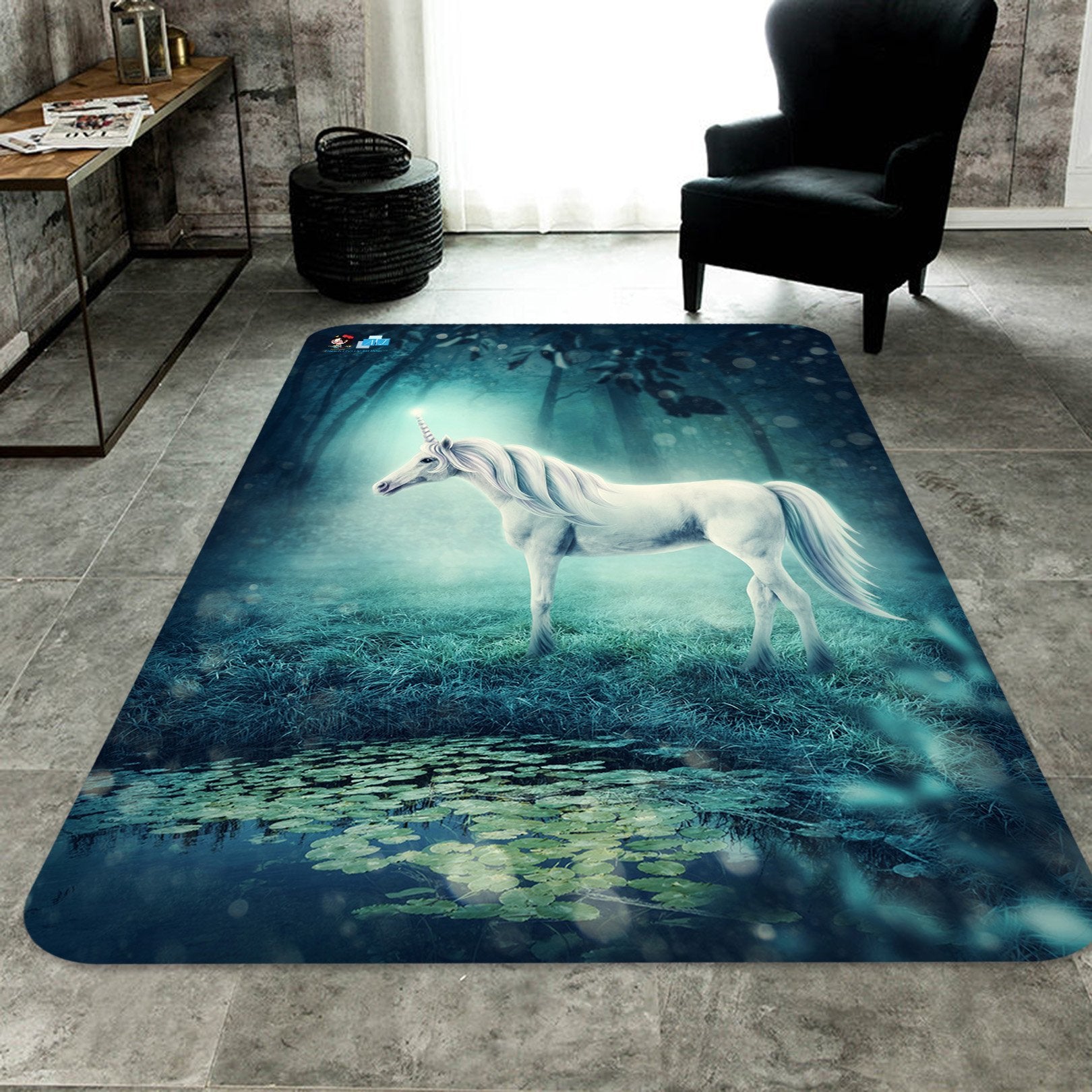 3D Light Spot Unicorn 99 Non Slip Rug Mat Mat AJ Creativity Home 