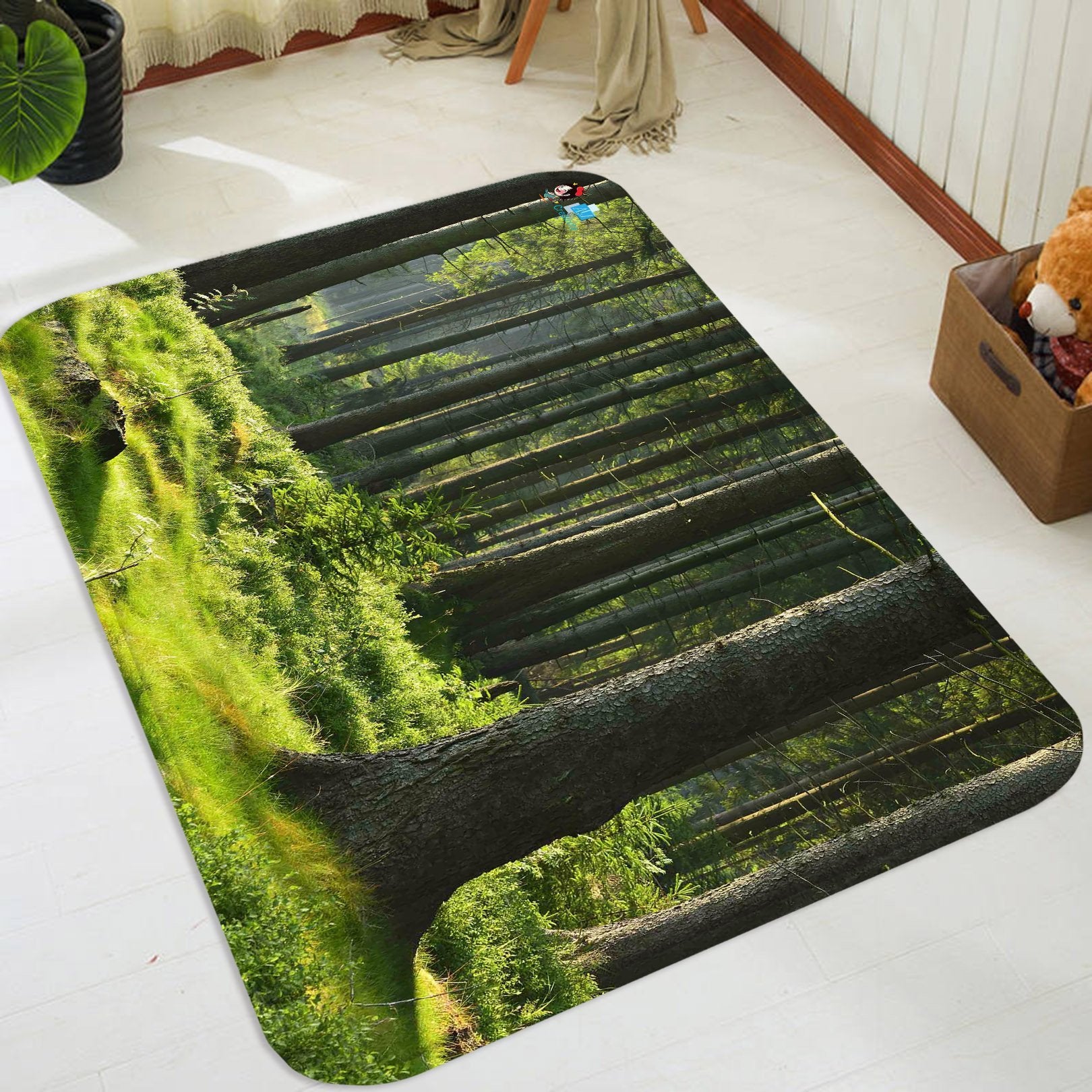 3D Forest Trees 5 Non Slip Rug Mat Mat AJ Creativity Home 