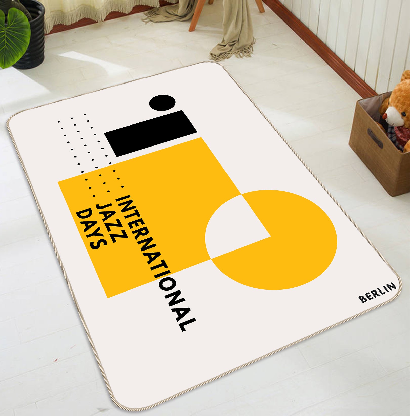 3D Yellow Pattern 1058 Boris Draschoff Rug Non Slip Rug Mat