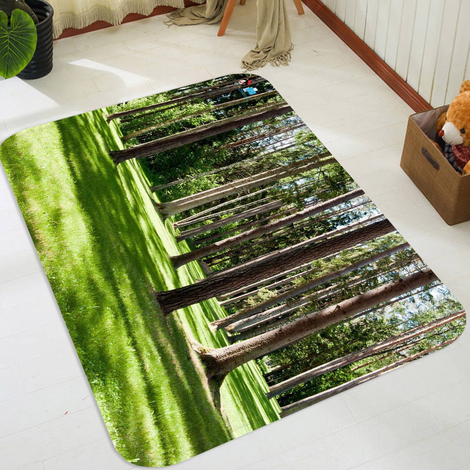 3D Grassland Tall Trees 3 Non Slip Rug Mat Mat AJ Creativity Home 