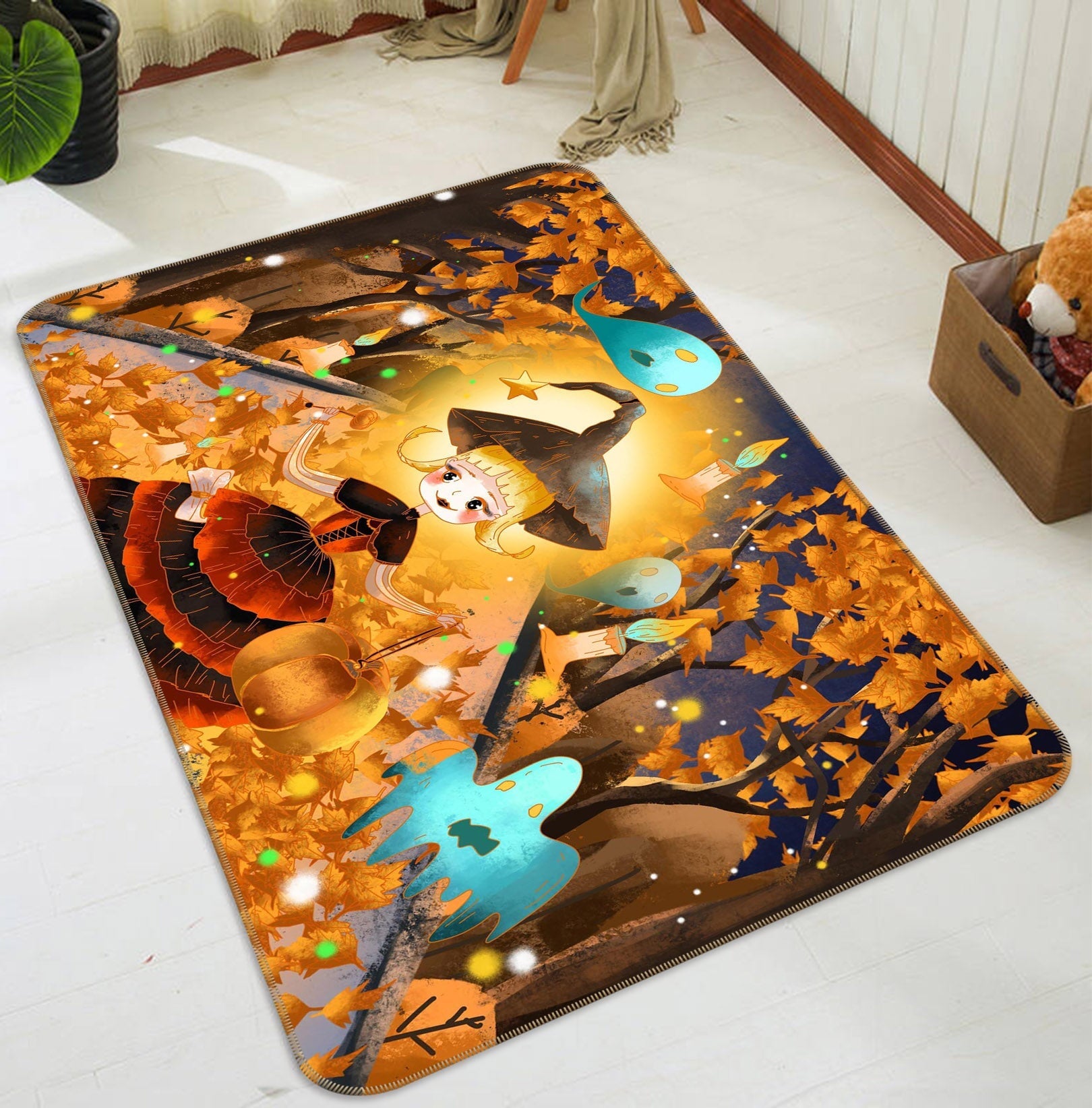 3D Witch Forest Pumpkin 211 Halloween Non Slip Rug Mat Mat AJ Creativity Home 