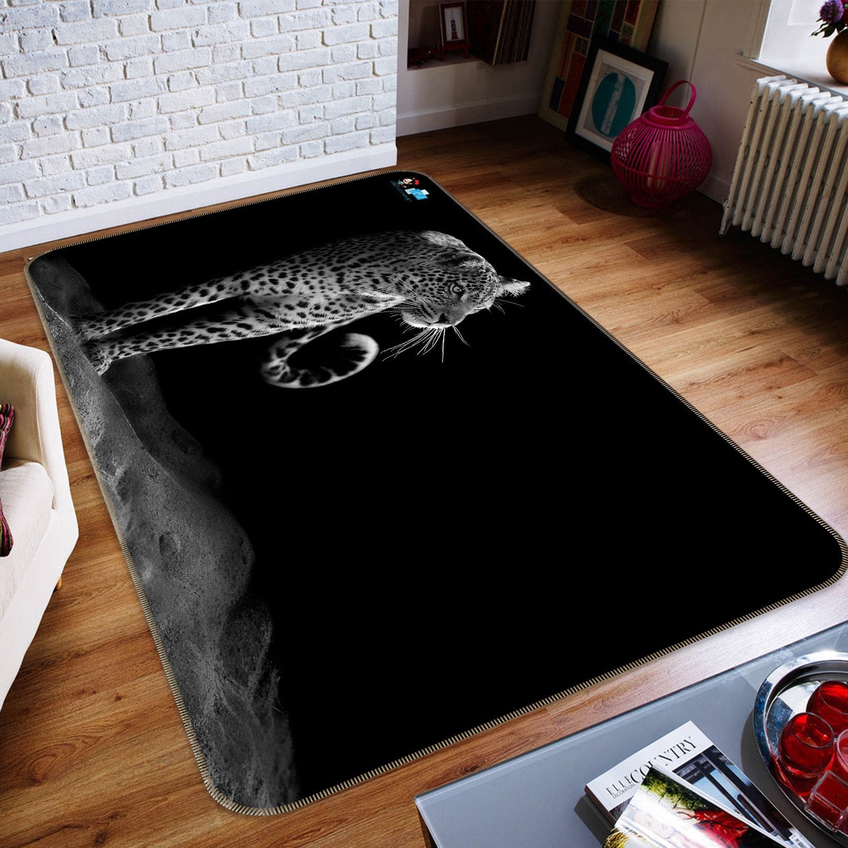 3D Leopard Gaze 061 Non Slip Rug Mat Mat AJ Creativity Home 