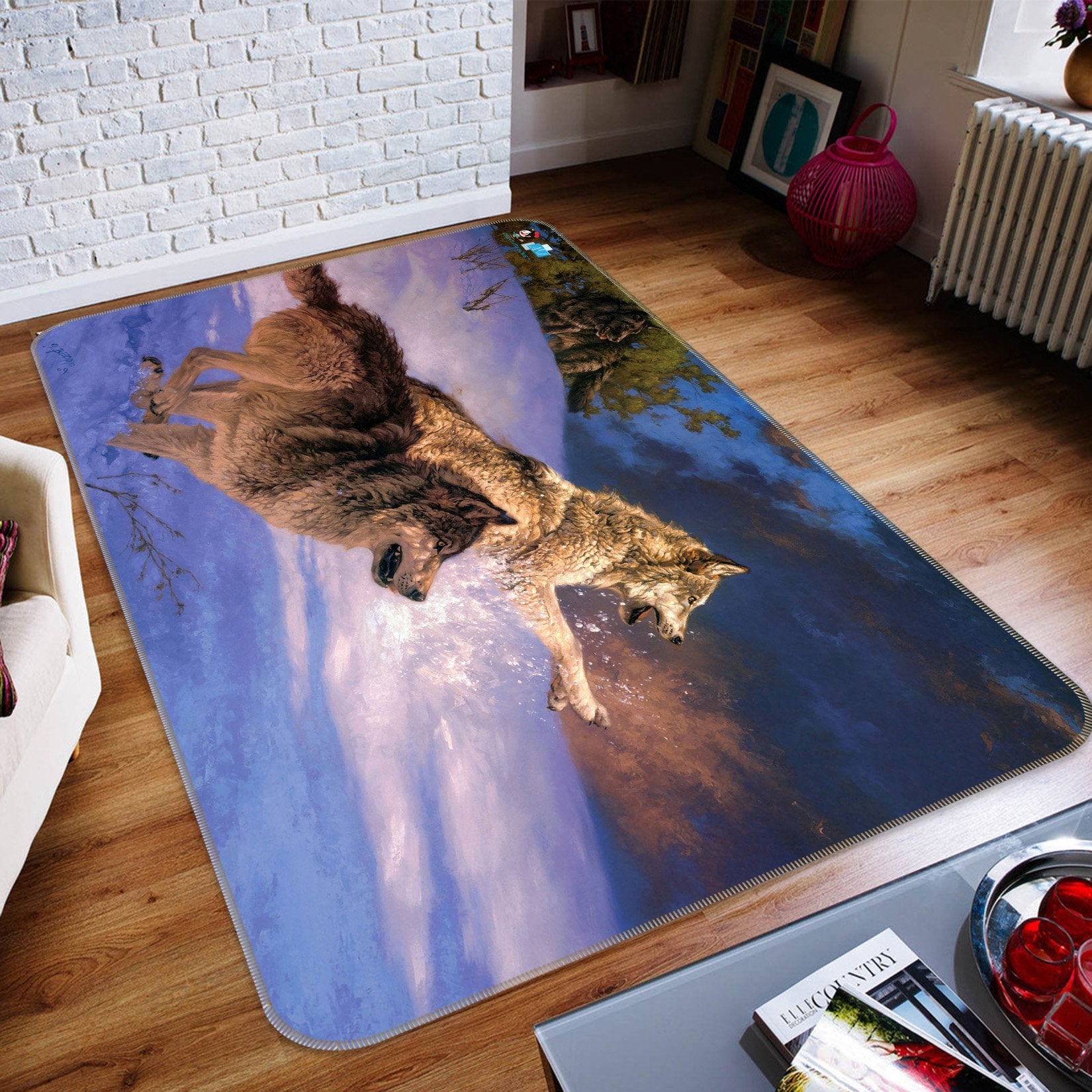3D Wolf Snow 358 Non Slip Rug Mat Mat AJ Creativity Home 