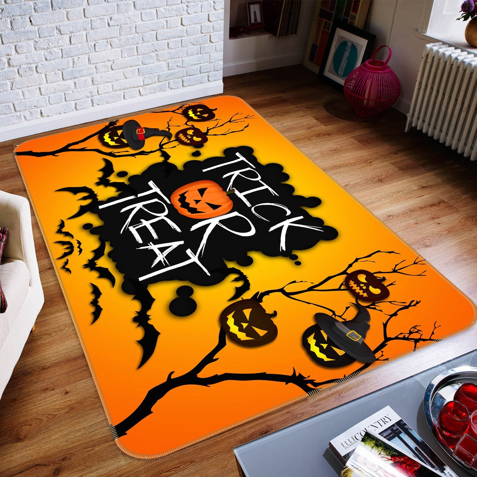 3D Black Pumpkin Festival 217 Halloween Non Slip Rug Mat Mat AJ Creativity Home 