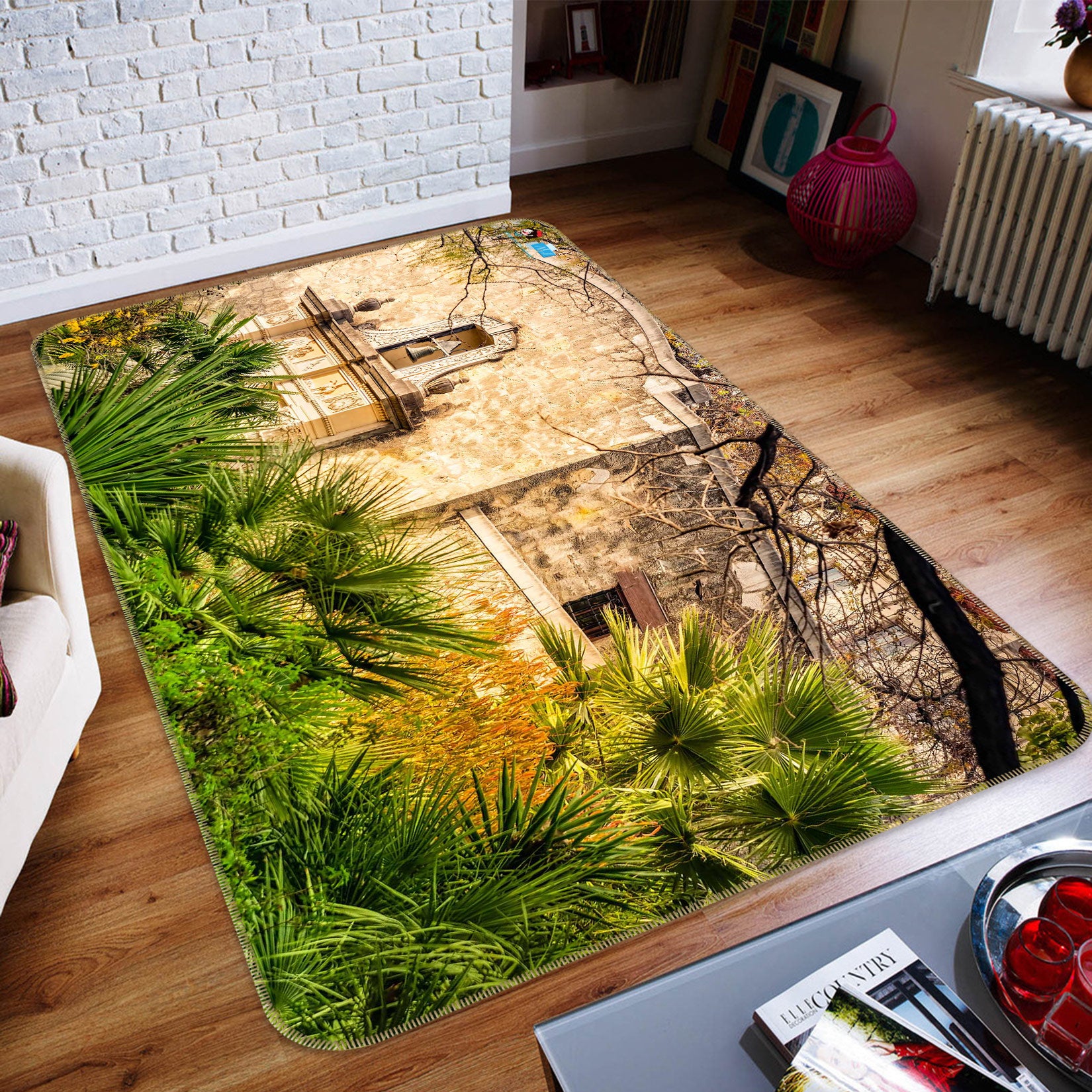3D House Trees 5143 Beth Sheridan Rug Non Slip Rug Mat