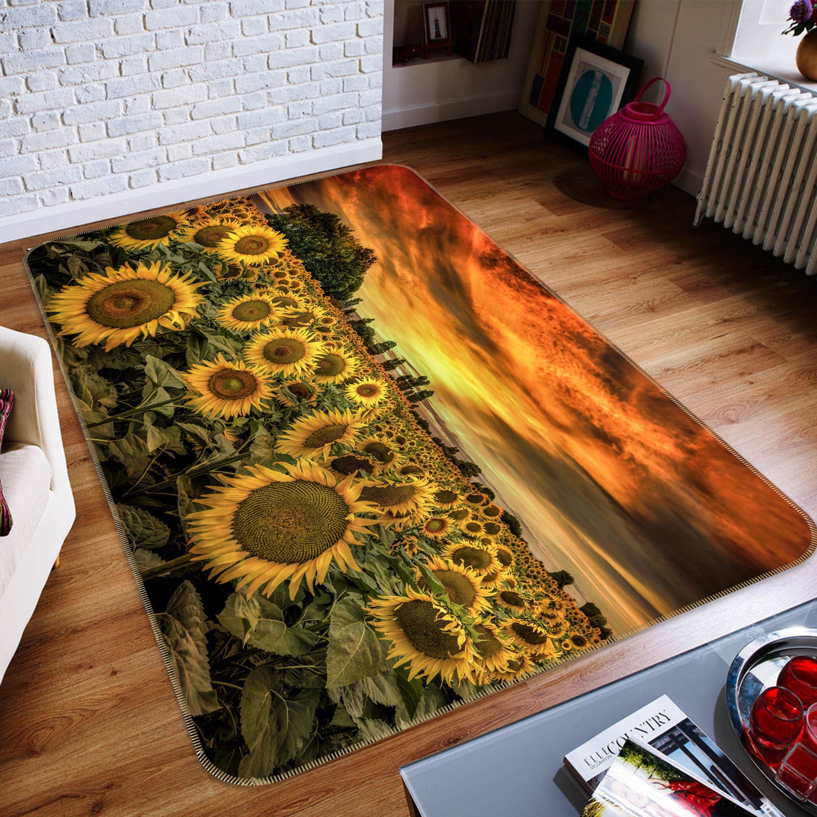 3D Sunflower Estate 1168 Marco Carmassi Rug Non Slip Rug Mat