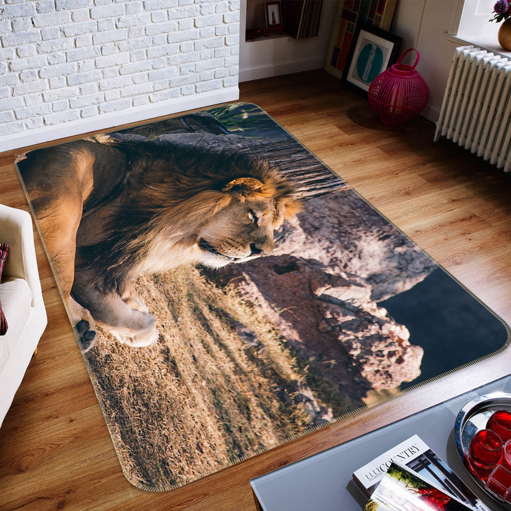 3D Lion 609 Animal Non Slip Rug Mat Mat AJ Creativity Home 