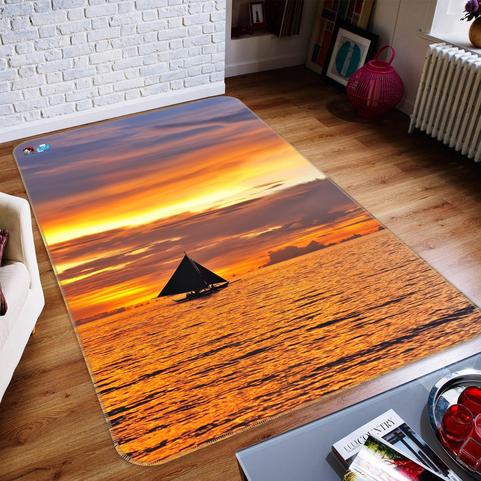 3D Bright Sea Sunset 206 Non Slip Rug Mat Mat AJ Creativity Home 