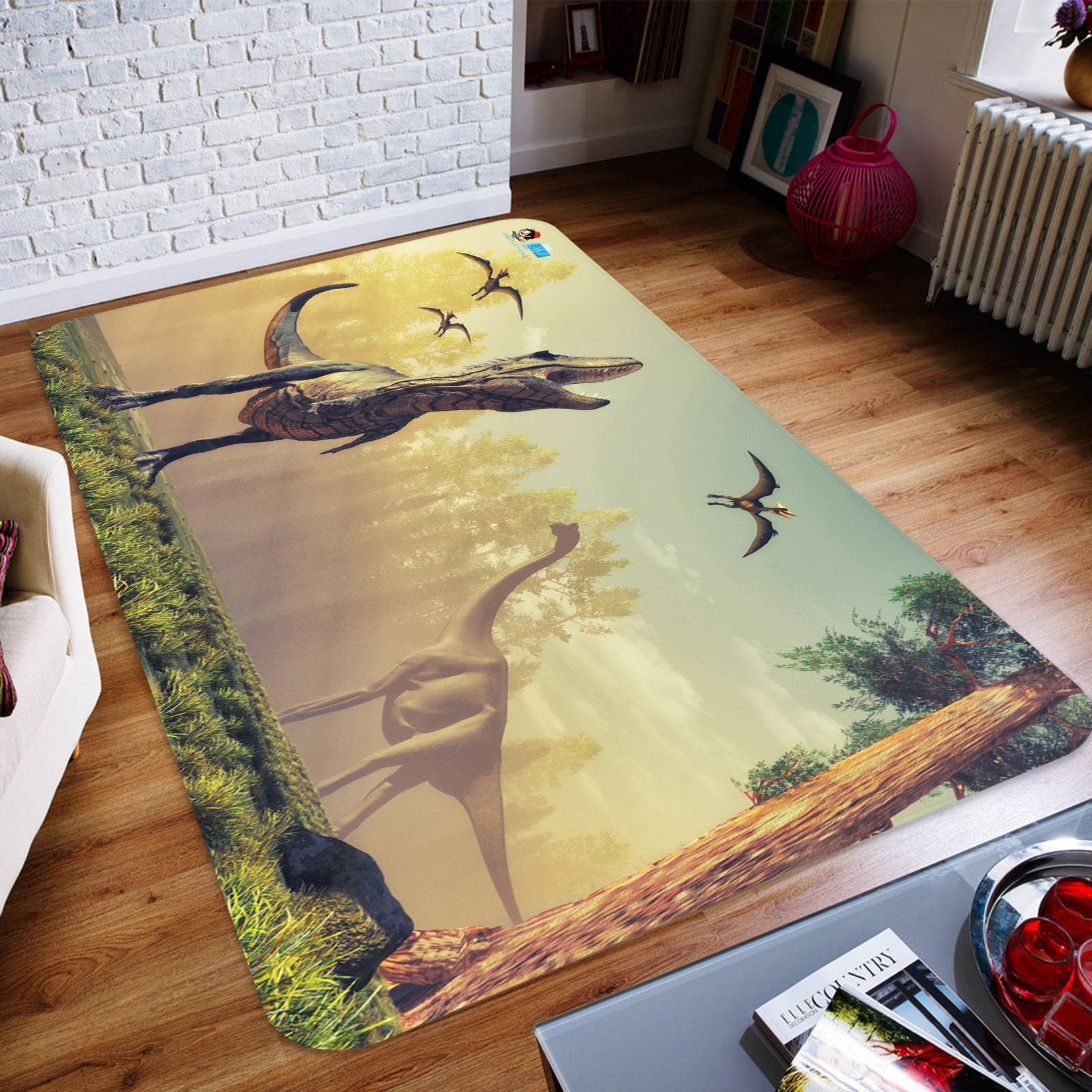 3D Tyrannosaurus Pterosaur 69 Non Slip Rug Mat Mat AJ Creativity Home 