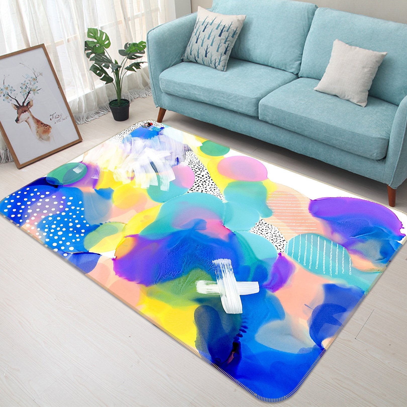 3D Watercolor Ink 321 Non Slip Rug Mat Mat AJ Creativity Home 