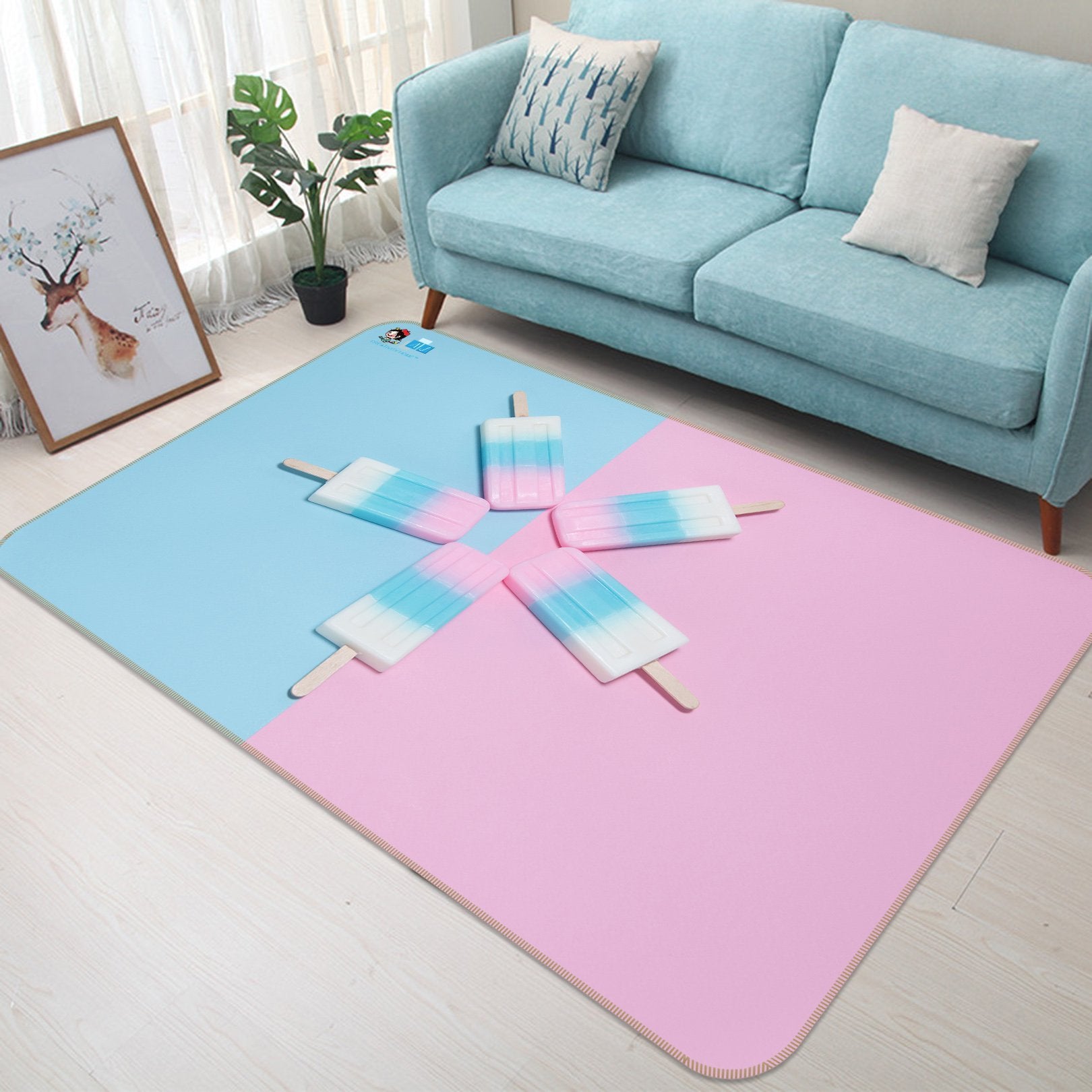 3D Powder Sorbet 157 Non Slip Rug Mat Mat AJ Creativity Home 