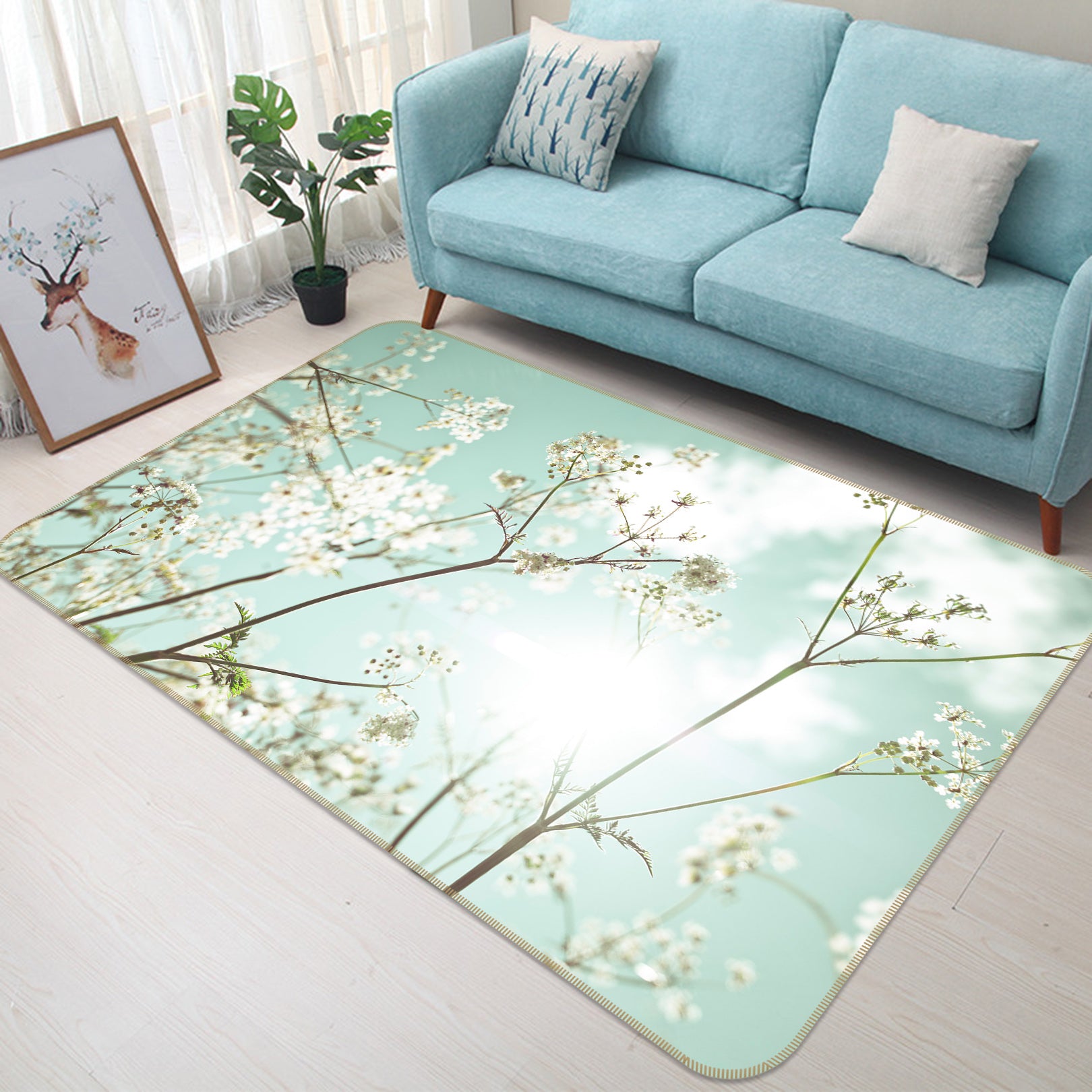 3D Sunshine Flower 1005 Assaf Frank Rug Non Slip Rug Mat