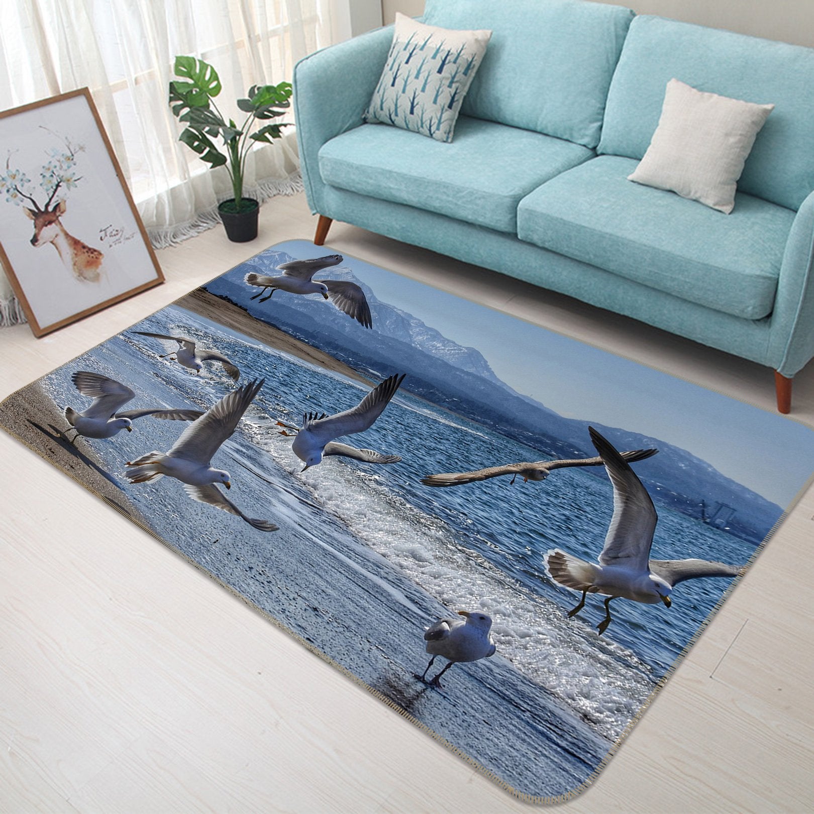 3D Seagull 556 Animal Non Slip Rug Mat Mat AJ Creativity Home 