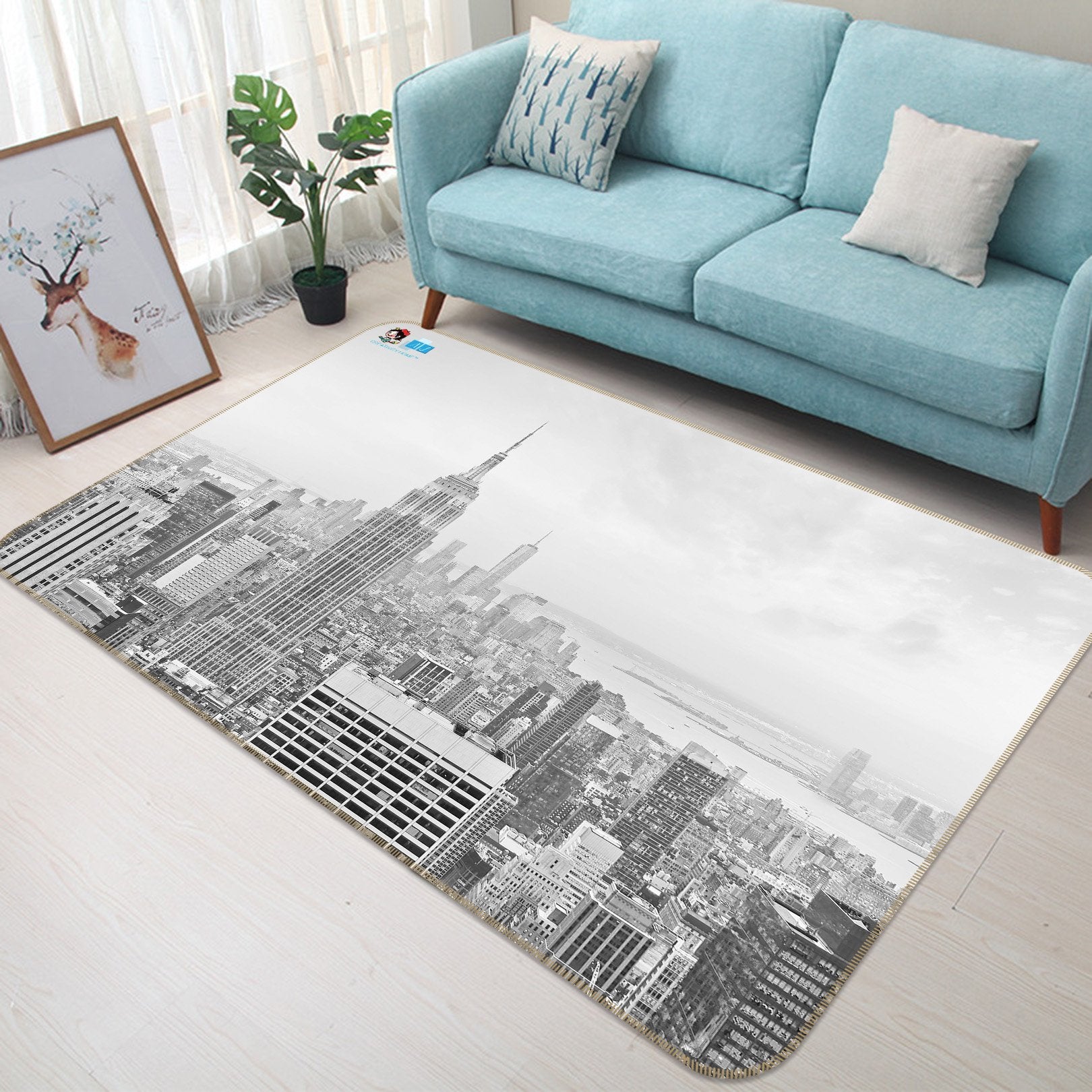 3D Gray Building 076 Non Slip Rug Mat Mat AJ Creativity Home 