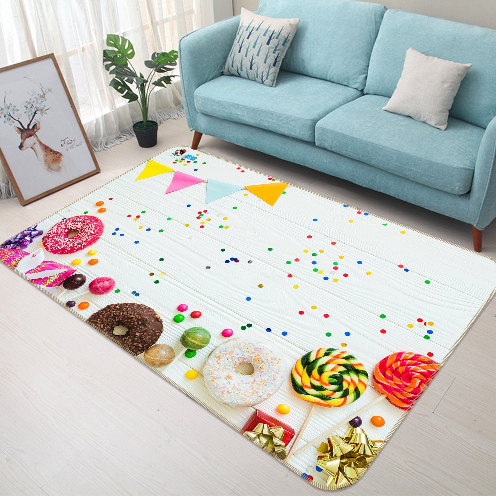 3D Donut Color 317 Non Slip Rug Mat Mat AJ Creativity Home 