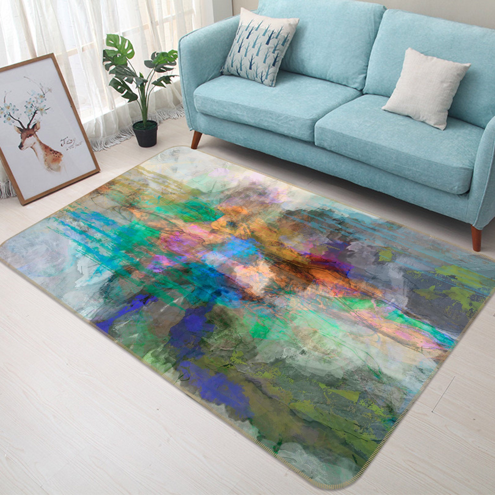 3D Color Sea 1033 Michael Tienhaara Rug Non Slip Rug Mat