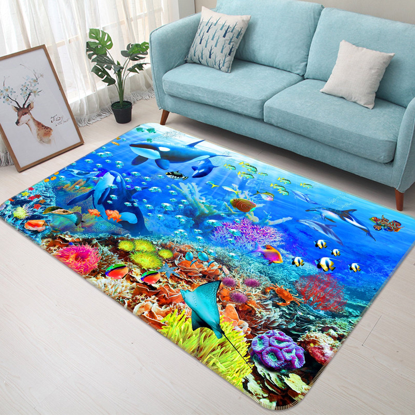 3D The Underwater World 1061 Adrian Chesterman Rug Non Slip Rug Mat