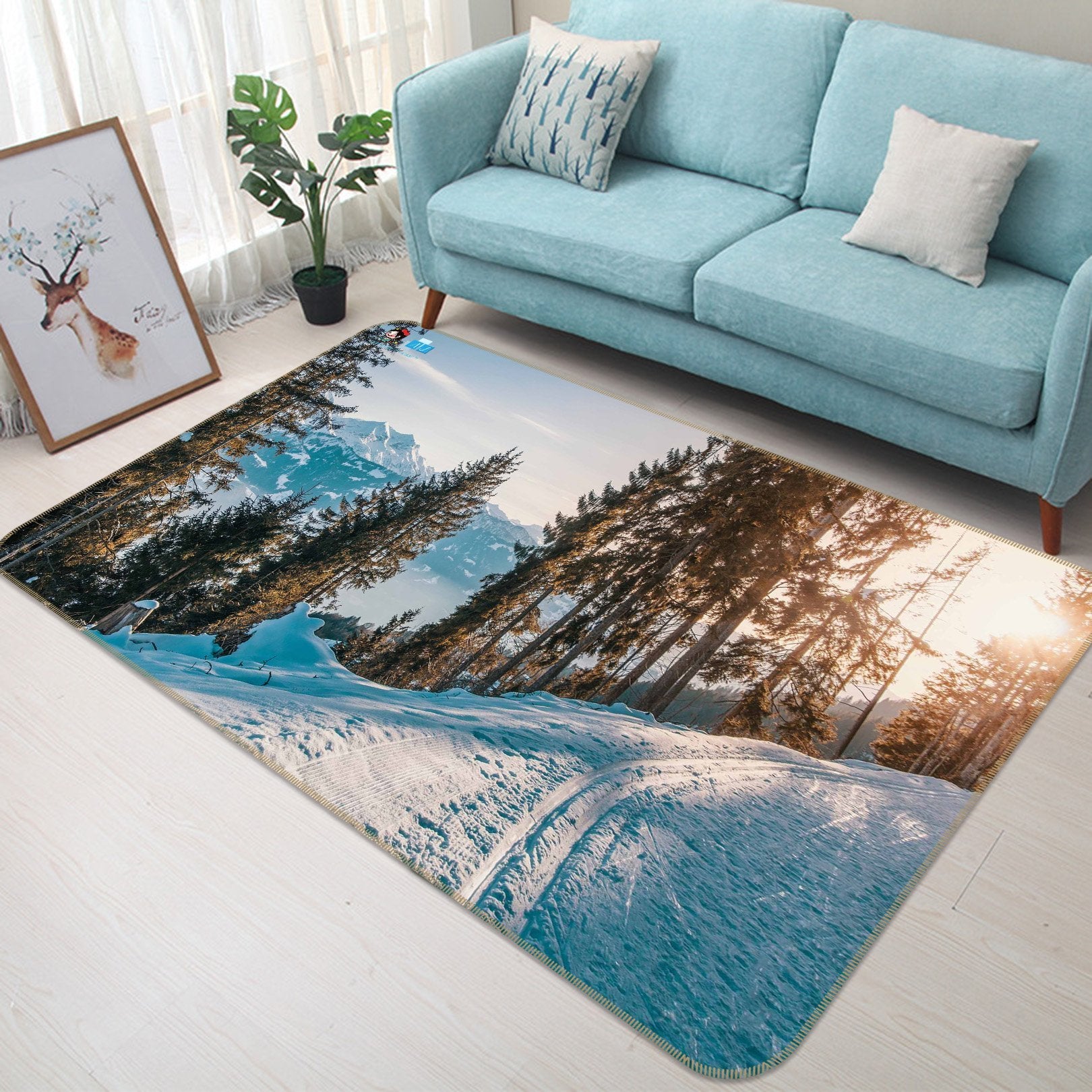3D Sunny Snow Forest 274 Non Slip Rug Mat Mat AJ Creativity Home 