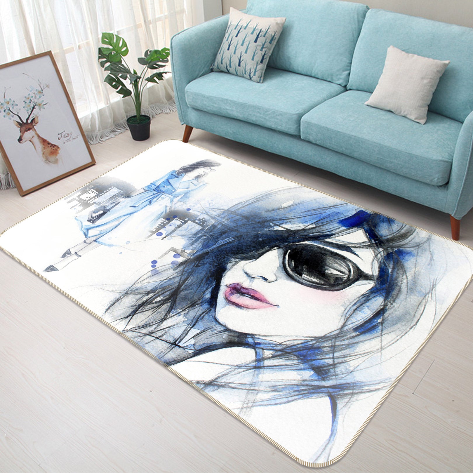 3D Sunglasses Woman 1043 Non Slip Rug Mat