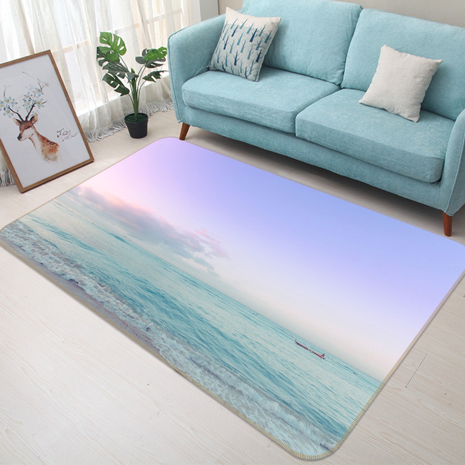 3D Purple Sky 1013 Noirblanc777 Rug Non Slip Rug Mat