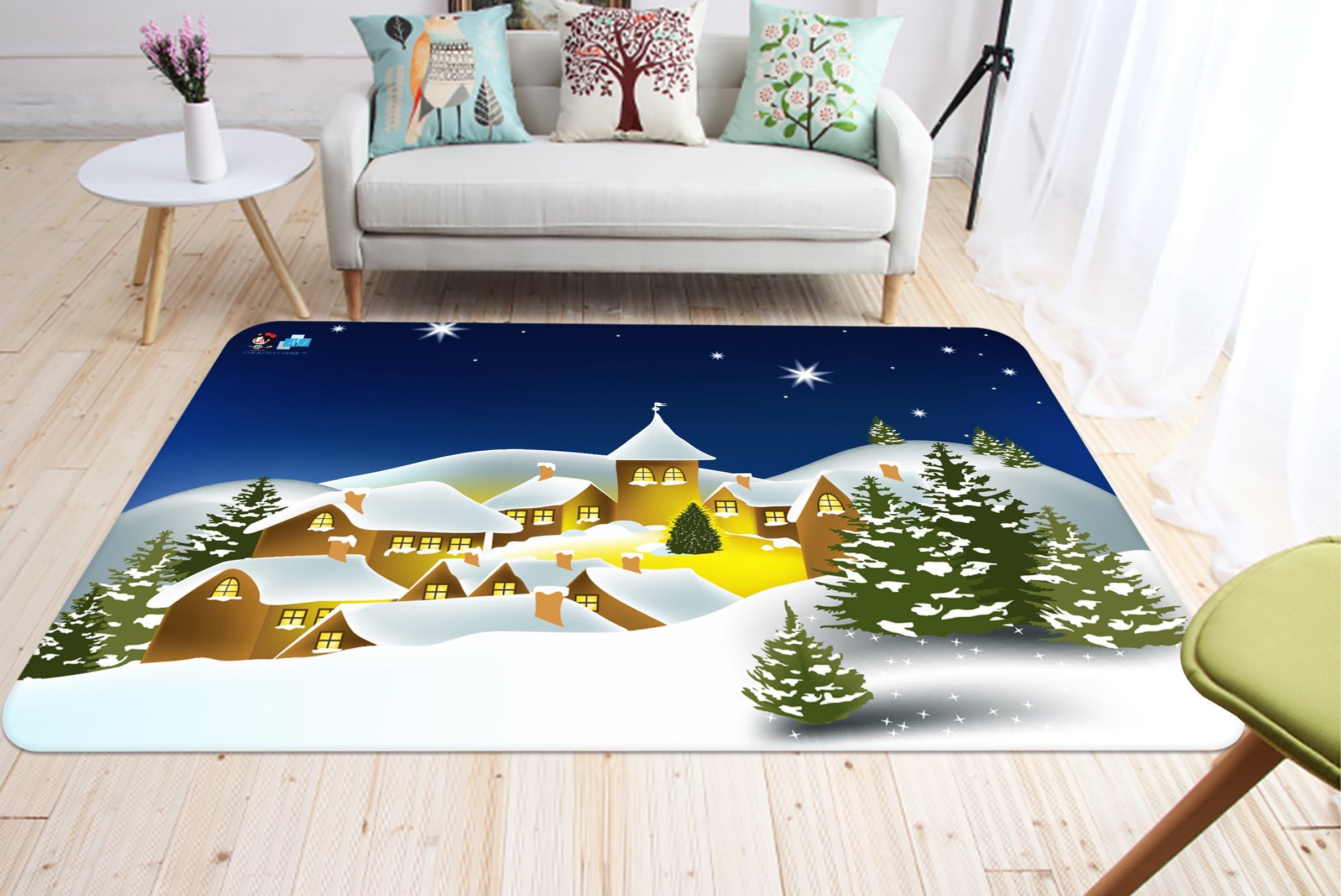 3D Cartoon Star Tree 025 Non Slip Rug Mat Mat AJ Creativity Home 