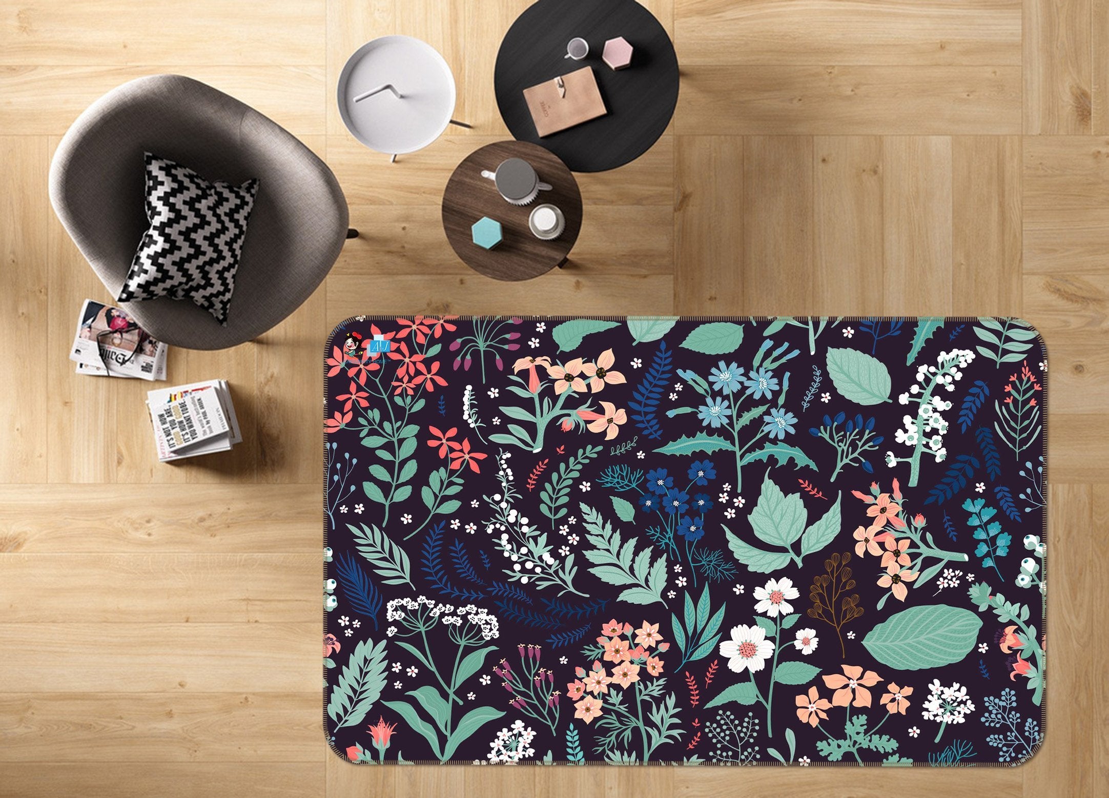 3D Flower Leaf 107 Non Slip Rug Mat Mat AJ Creativity Home 