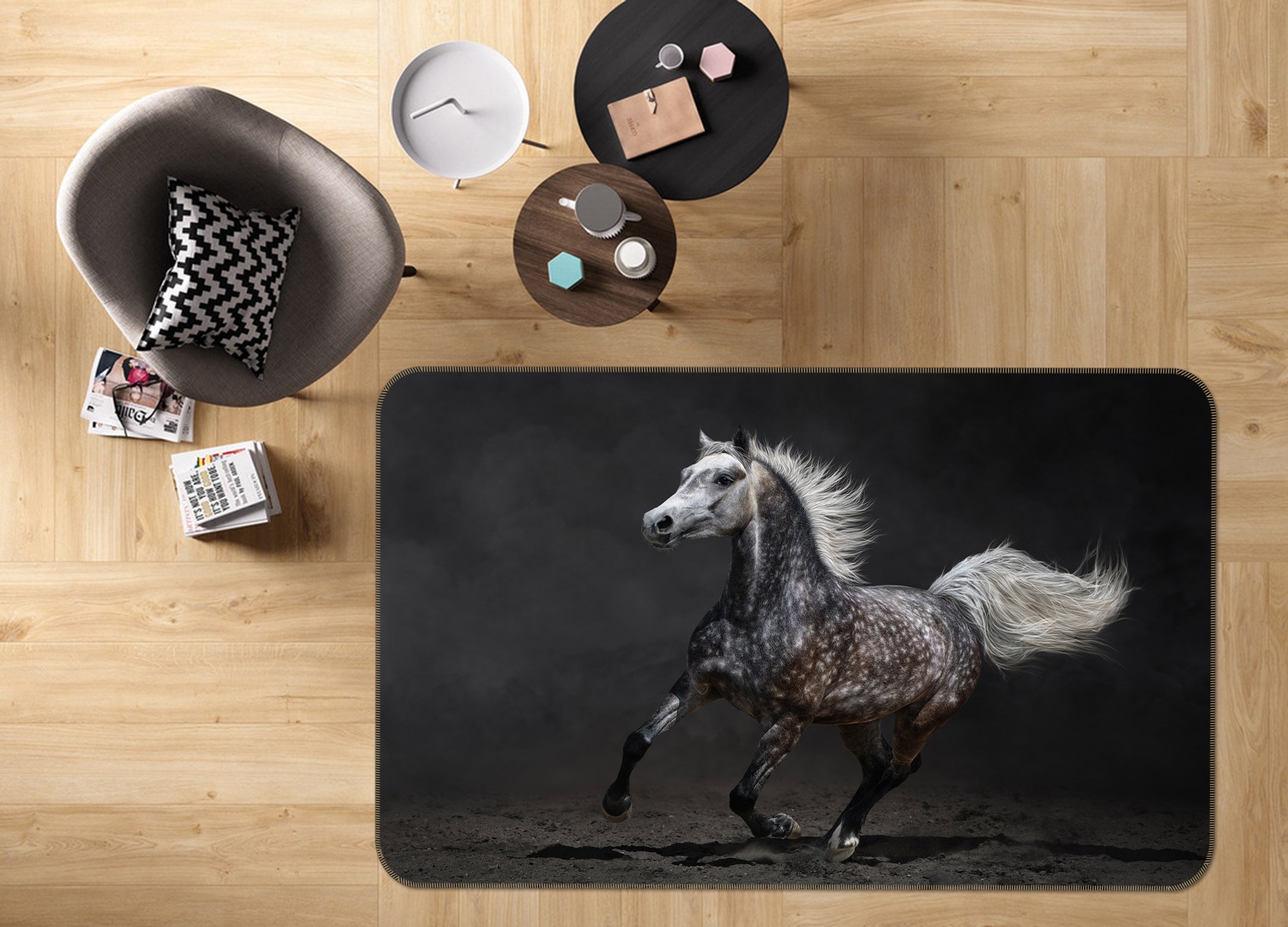 3D Ceramic Horse 091 Animal Non Slip Rug Mat