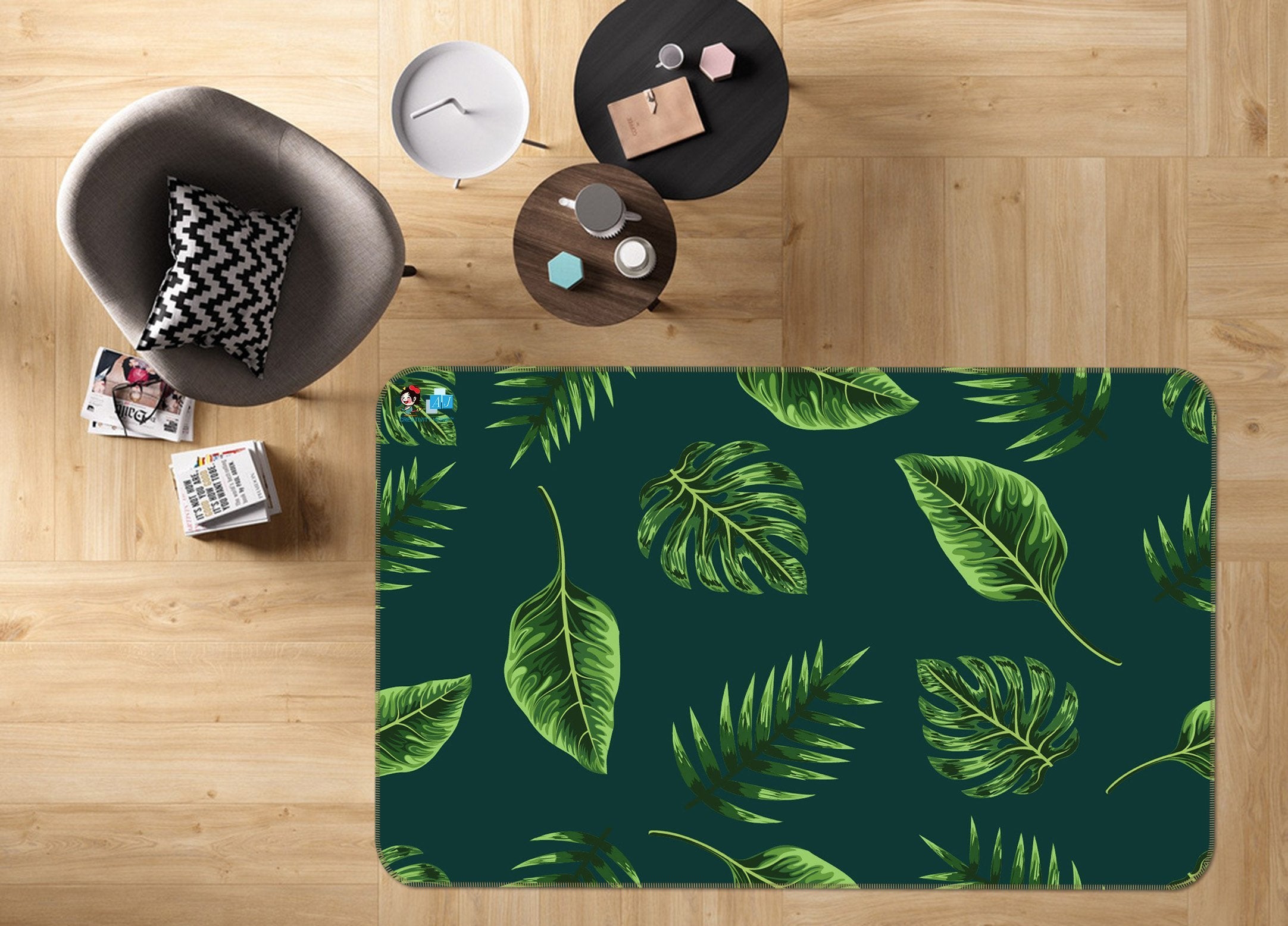 3D Oil Painting Plant 009 Non Slip Rug Mat Mat AJ Creativity Home 